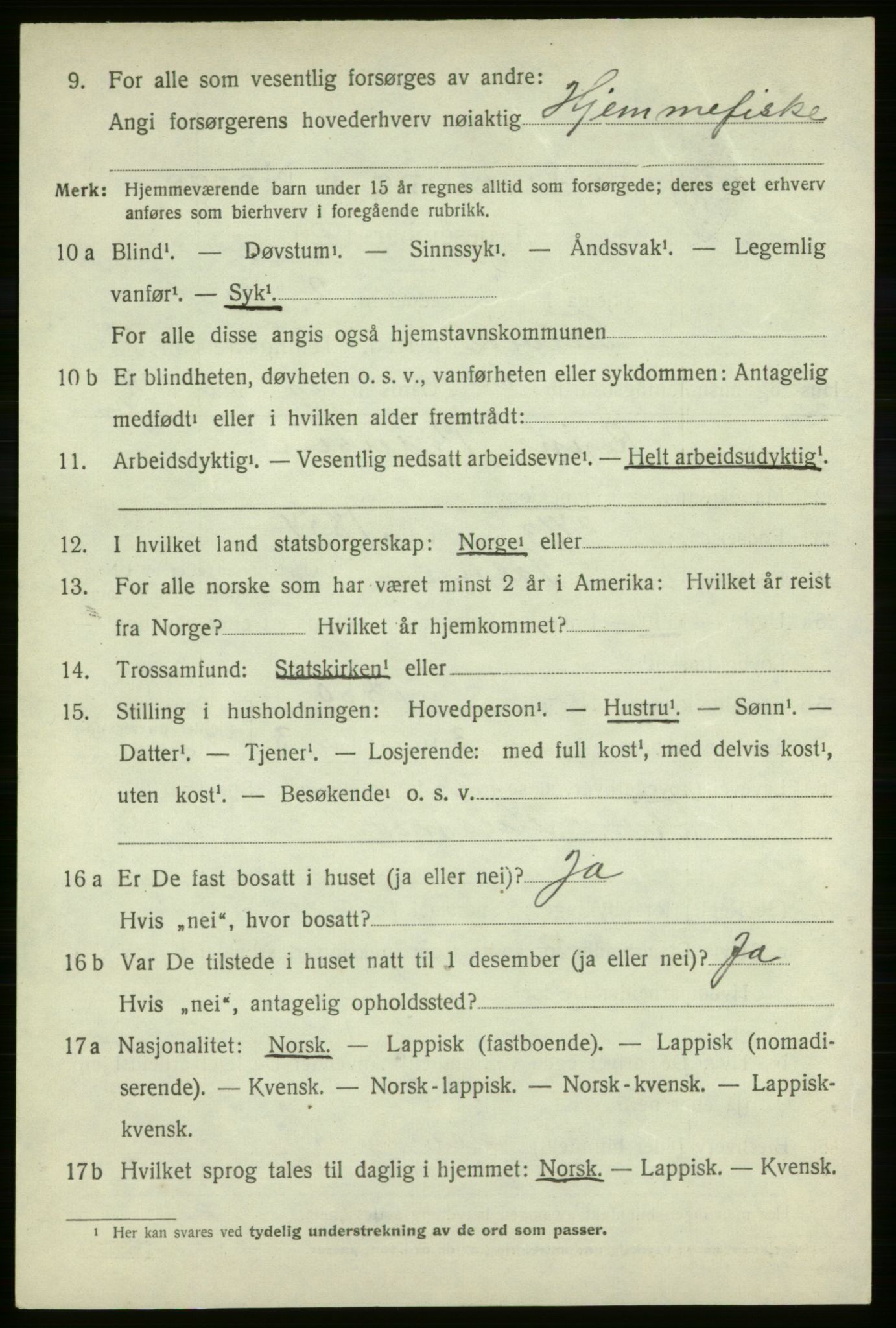 SATØ, 1920 census for Talvik, 1920, p. 3267