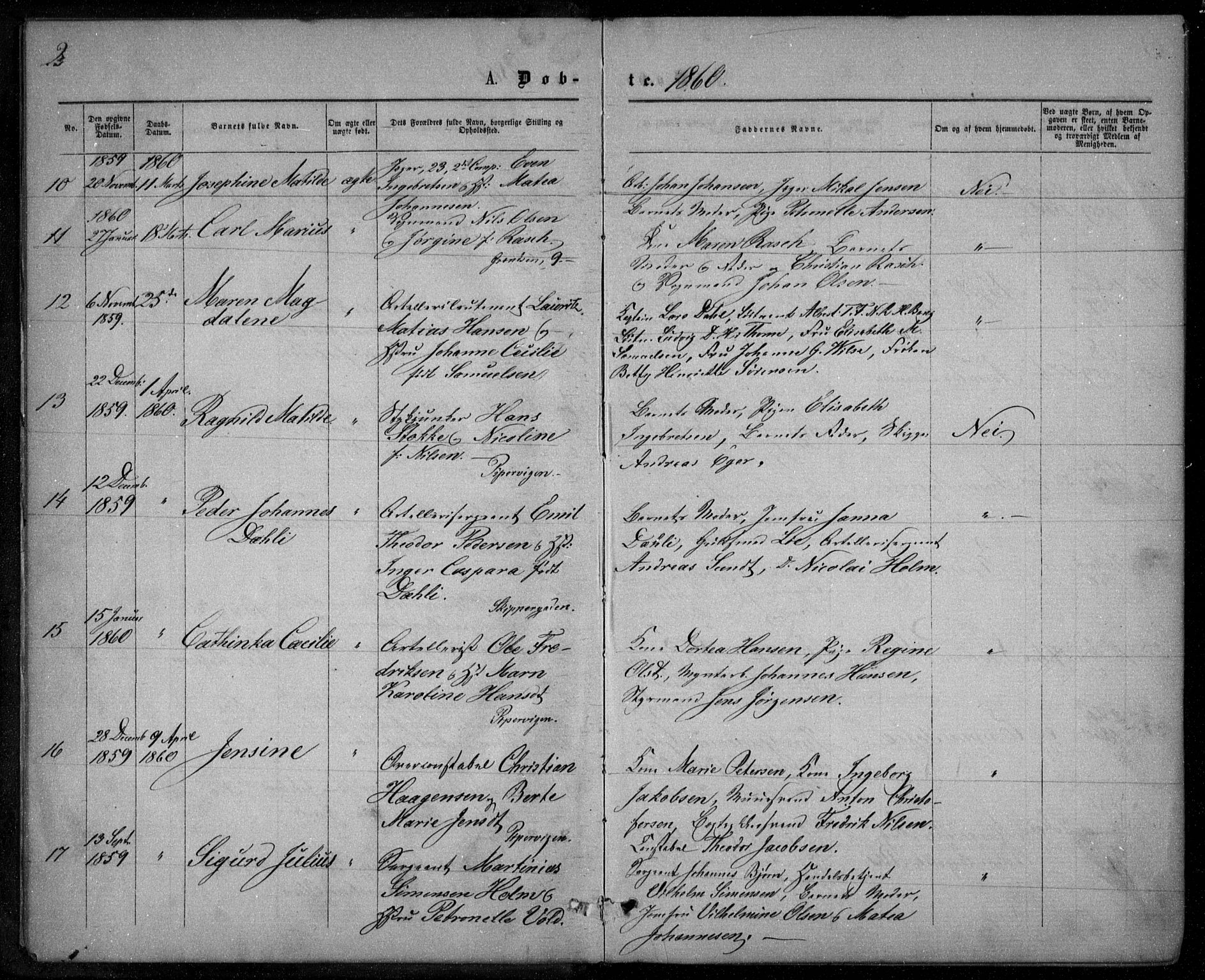 Garnisonsmenigheten Kirkebøker, SAO/A-10846/G/Ga/L0006: Parish register (copy) no. 6, 1860-1880, p. 2