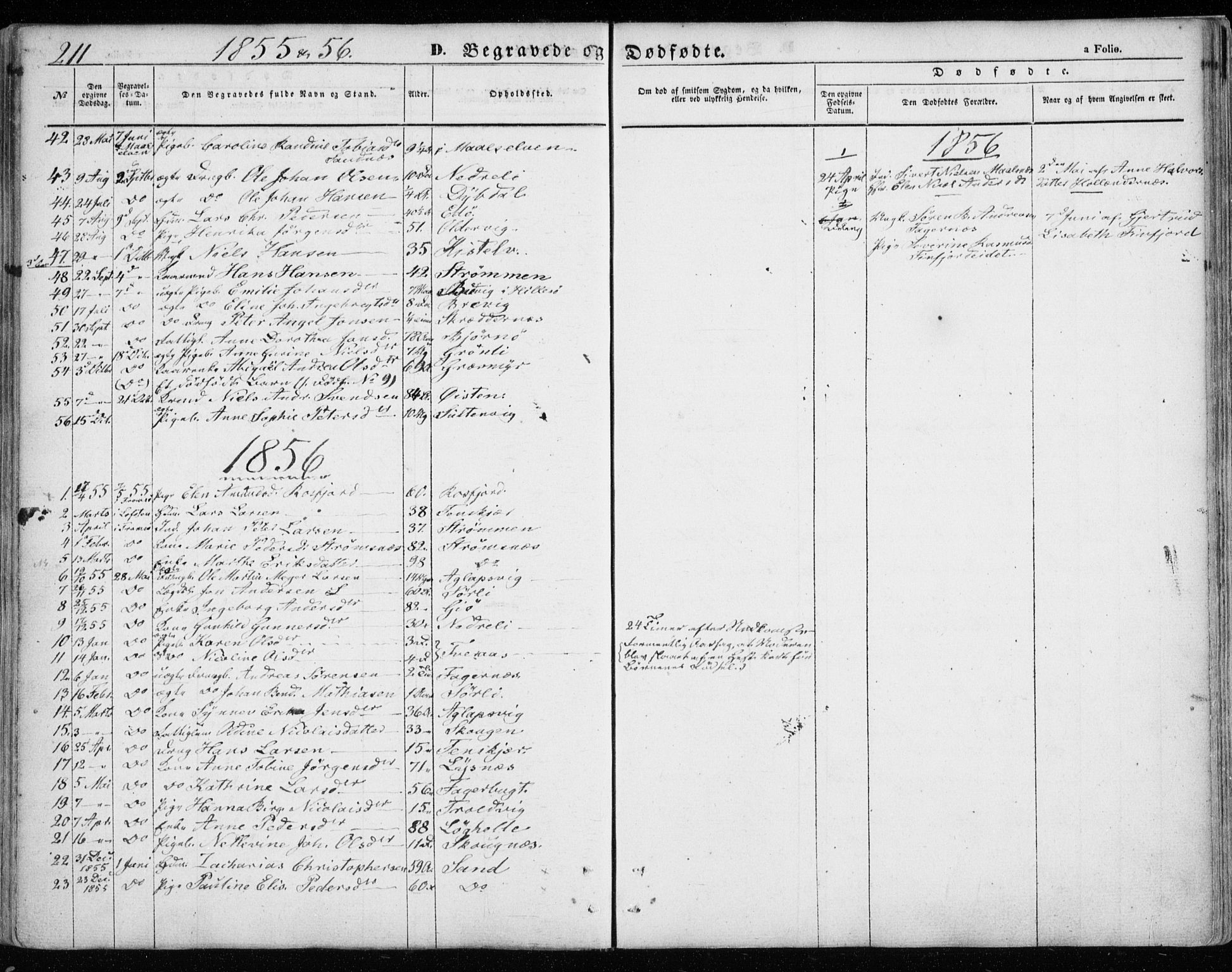 Lenvik sokneprestembete, SATØ/S-1310/H/Ha/Haa/L0007kirke: Parish register (official) no. 7, 1855-1865, p. 211