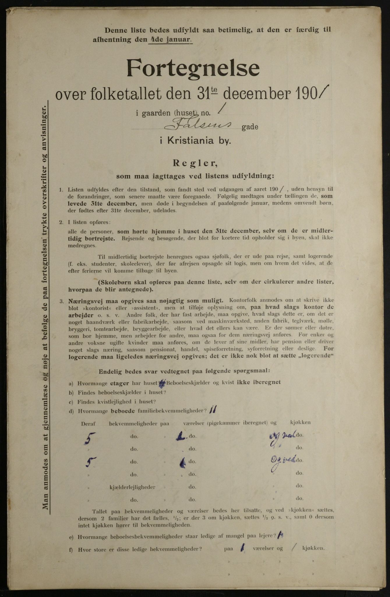 OBA, Municipal Census 1901 for Kristiania, 1901, p. 3775