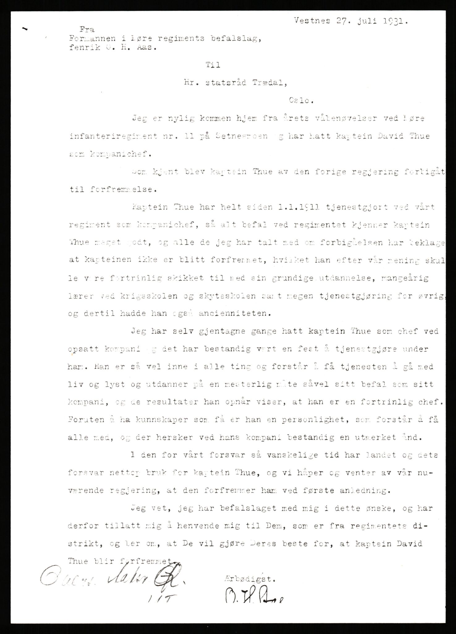 Quisling, Vidkun, AV/RA-PA-0750/G/Gf/L0001: Brev mv. til Vidkun Quisling, 1930-1938, p. 4