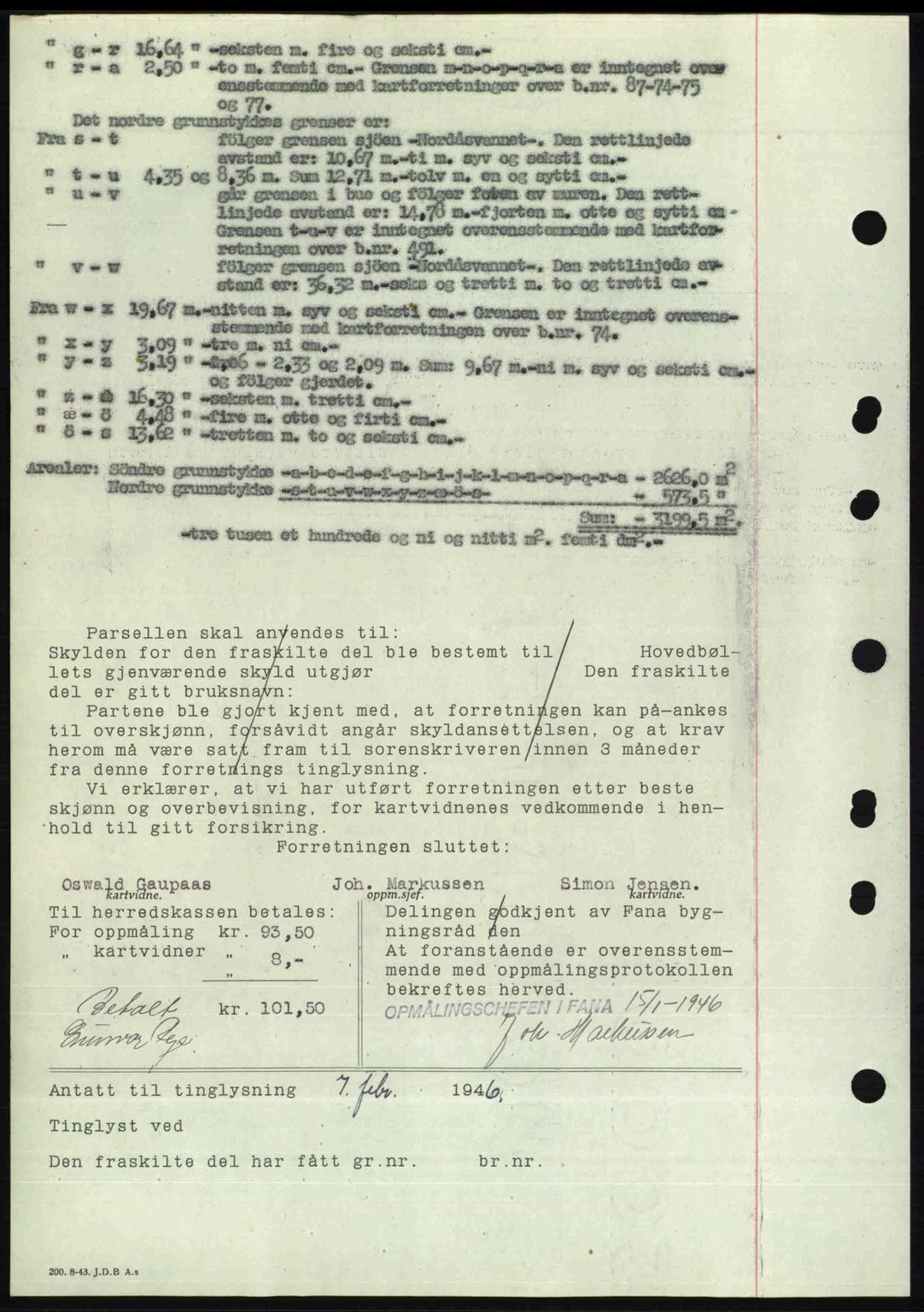 Midhordland sorenskriveri, SAB/A-3001/1/G/Gb/Gbj/L0022: Mortgage book no. A41-43, 1946-1946, Diary no: : 475/1946