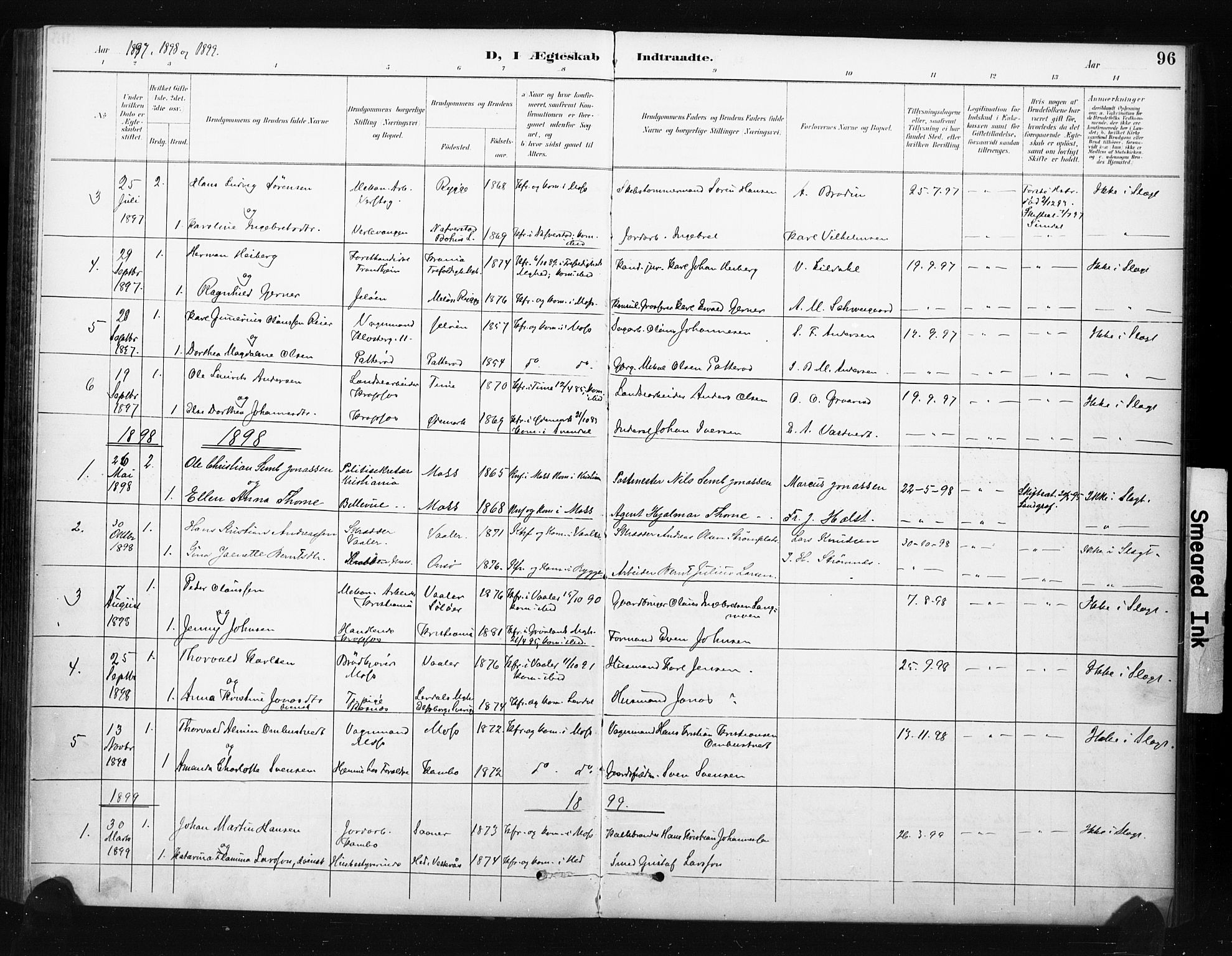 Moss prestekontor Kirkebøker, AV/SAO-A-2003/F/Fc/L0002: Parish register (official) no. III 2, 1894-1906, p. 96