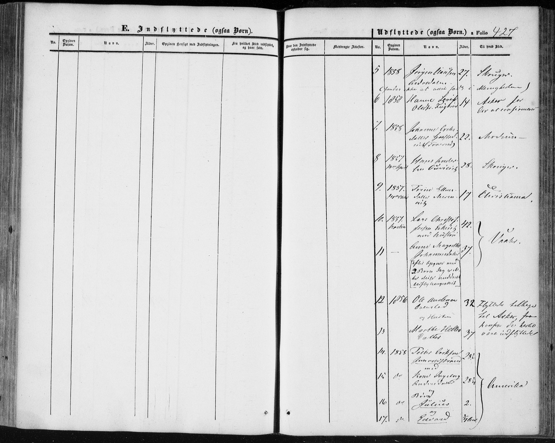 Lier kirkebøker, SAKO/A-230/F/Fa/L0012: Parish register (official) no. I 12, 1854-1864, p. 427