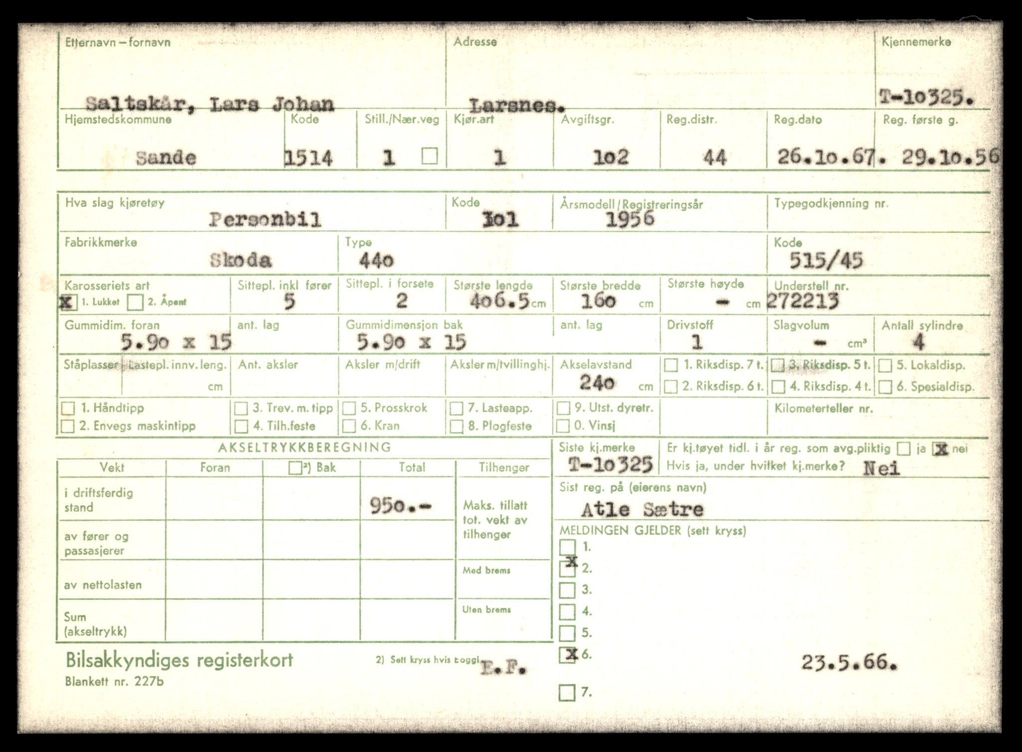 Møre og Romsdal vegkontor - Ålesund trafikkstasjon, AV/SAT-A-4099/F/Fe/L0019: Registreringskort for kjøretøy T 10228 - T 10350, 1927-1998, p. 2357