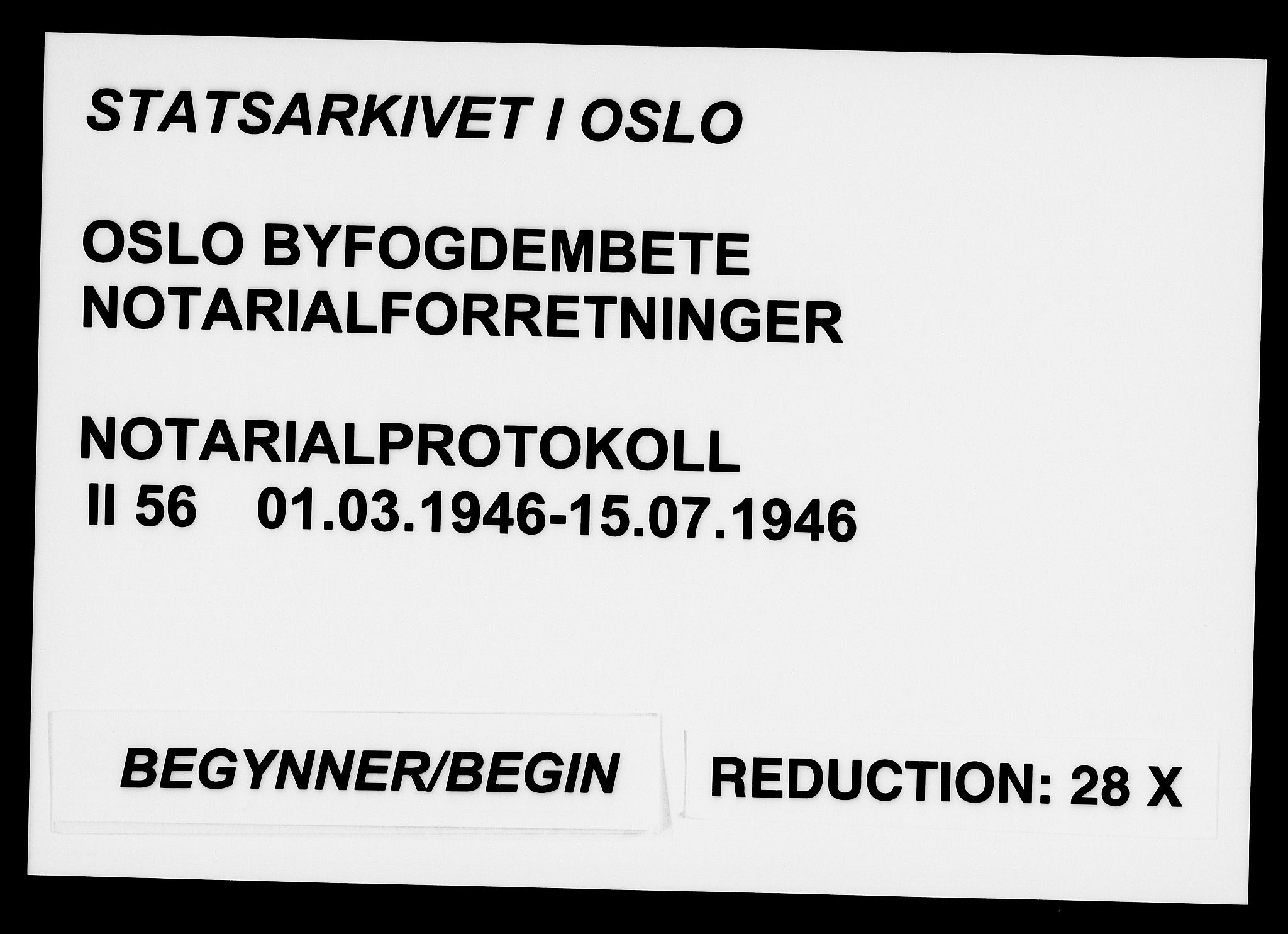 Oslo byfogd avd. I, AV/SAO-A-10220/L/Lb/Lbb/L0056: Notarialprotokoll, rekke II: Vigsler, 1946