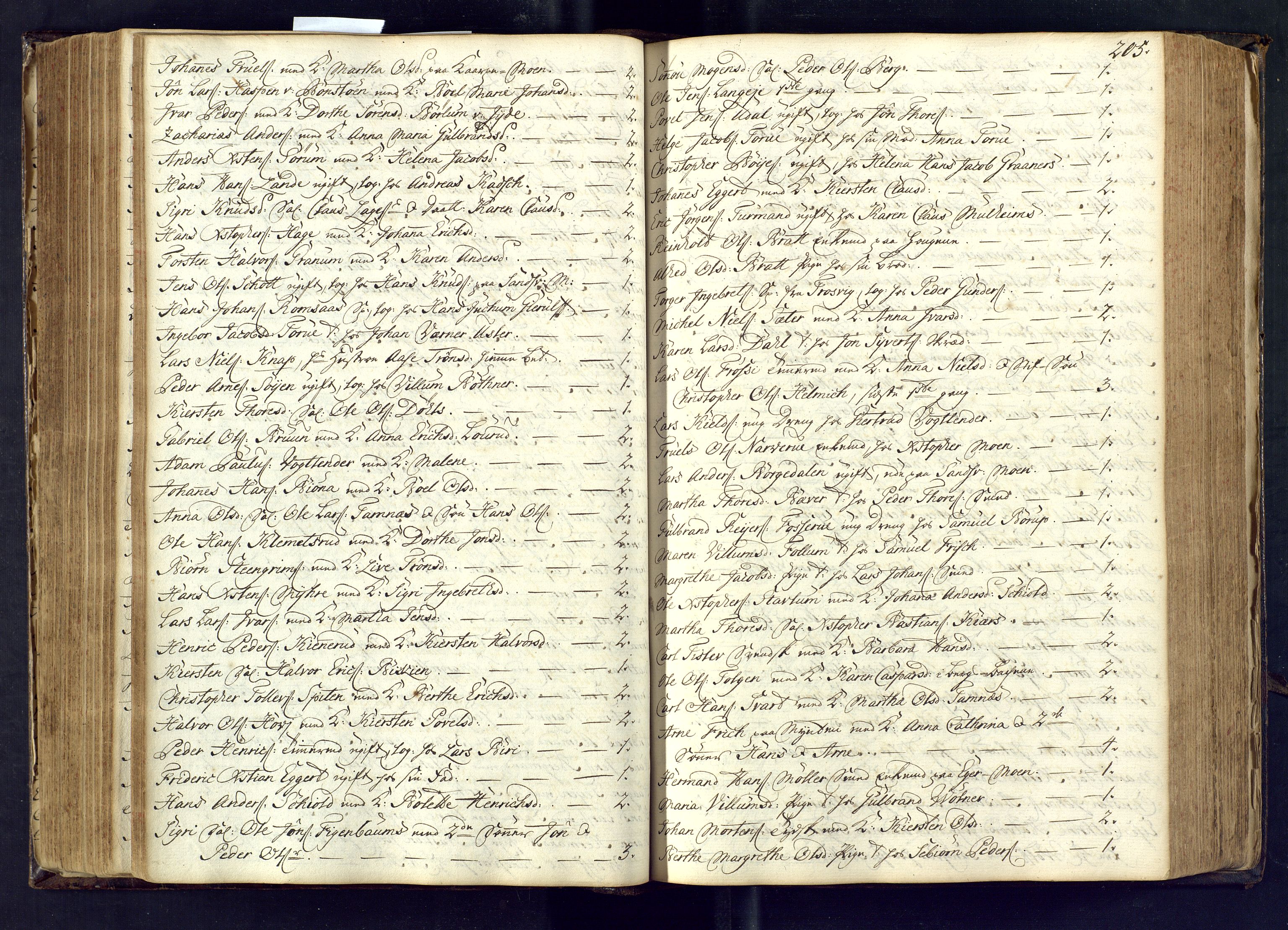 Kongsberg kirkebøker, AV/SAKO-A-22/M/Ma/L0003: Communicants register no. 3, 1745-1750, p. 205