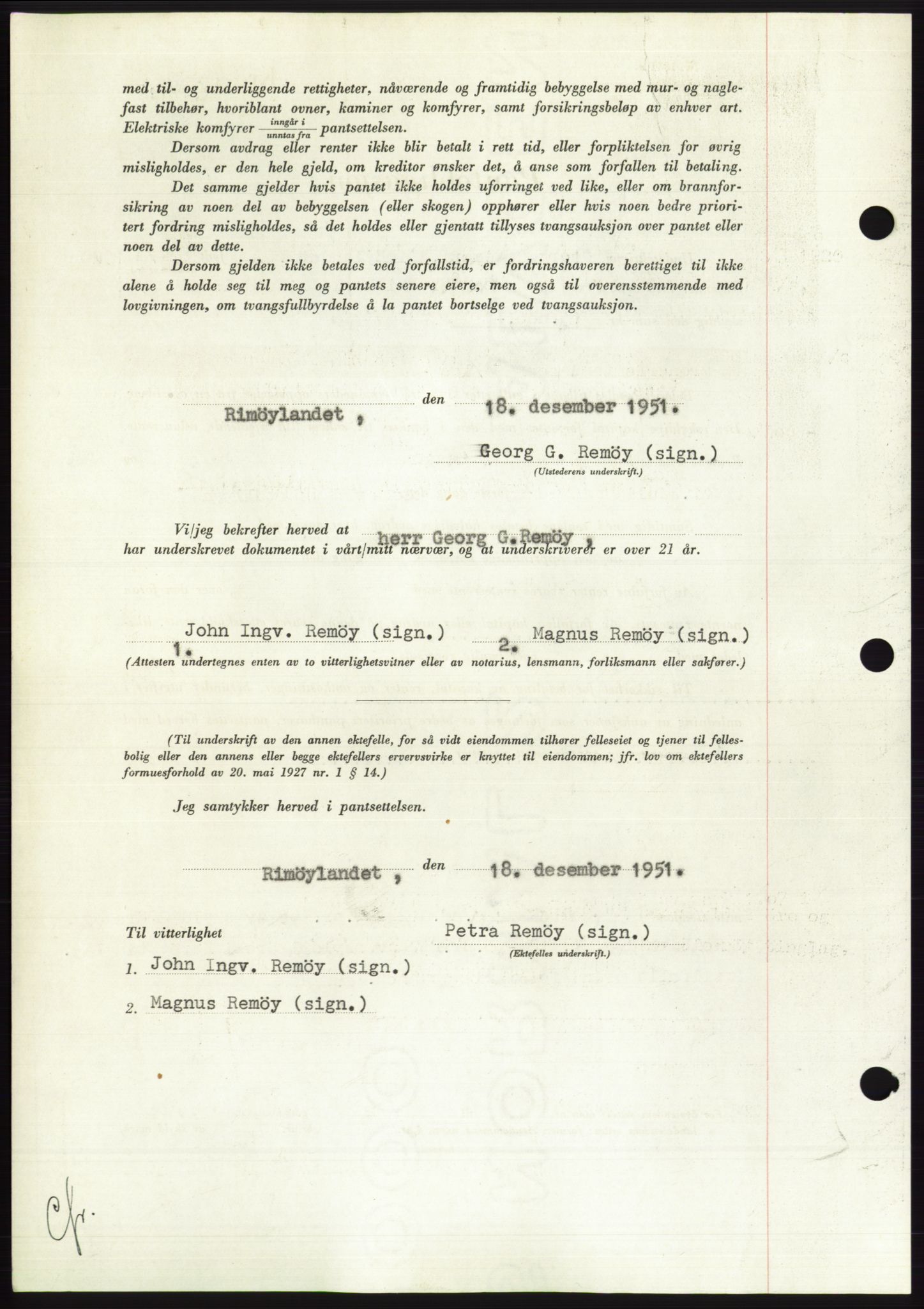 Søre Sunnmøre sorenskriveri, AV/SAT-A-4122/1/2/2C/L0121: Mortgage book no. 9B, 1951-1952, Diary no: : 216/1952