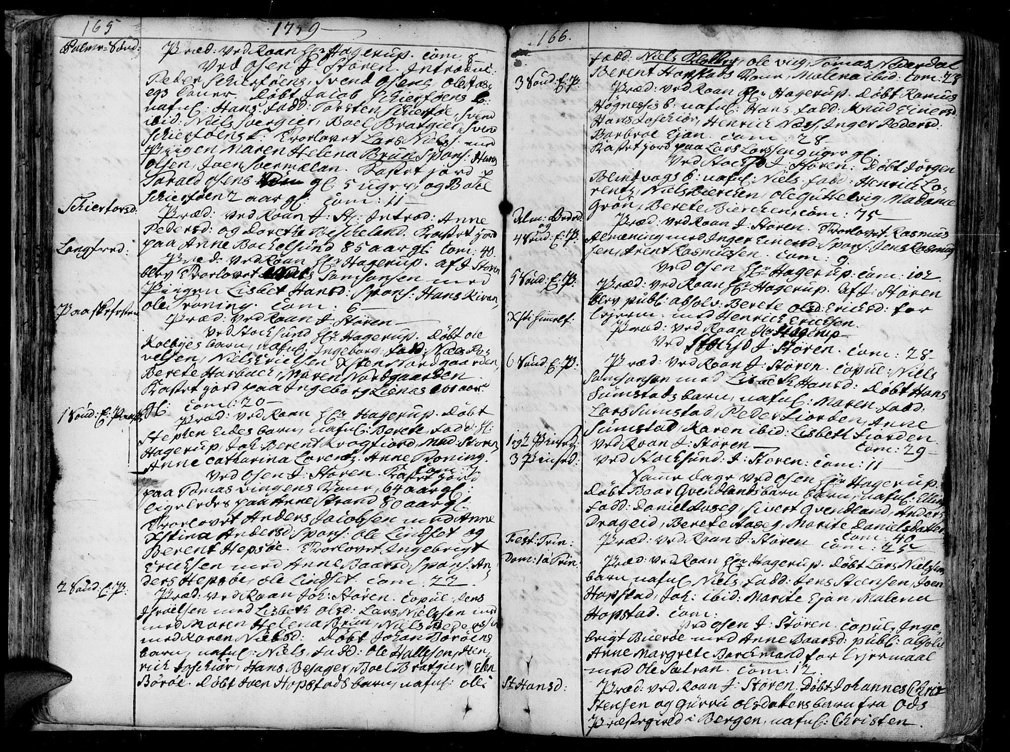 Ministerialprotokoller, klokkerbøker og fødselsregistre - Sør-Trøndelag, SAT/A-1456/657/L0700: Parish register (official) no. 657A01, 1732-1801, p. 165-166