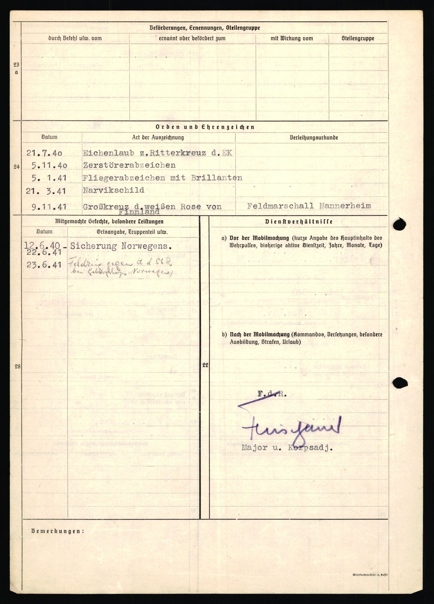 Forsvarets Overkommando. 2 kontor. Arkiv 11.4. Spredte tyske arkivsaker, AV/RA-RAFA-7031/D/Dar/Dara/L0018: Personalbøker, 1940-1945, p. 319