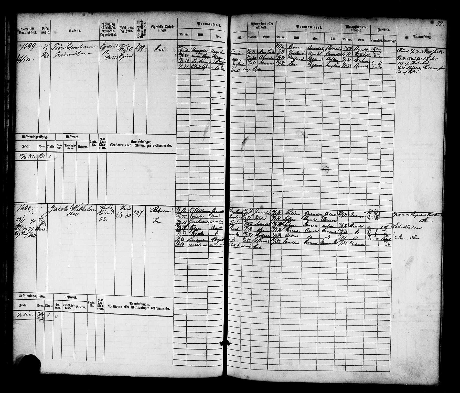 Farsund mønstringskrets, AV/SAK-2031-0017/F/Fb/L0017: Hovedrulle nr 1537-2300, Z-9, 1868-1904, p. 34