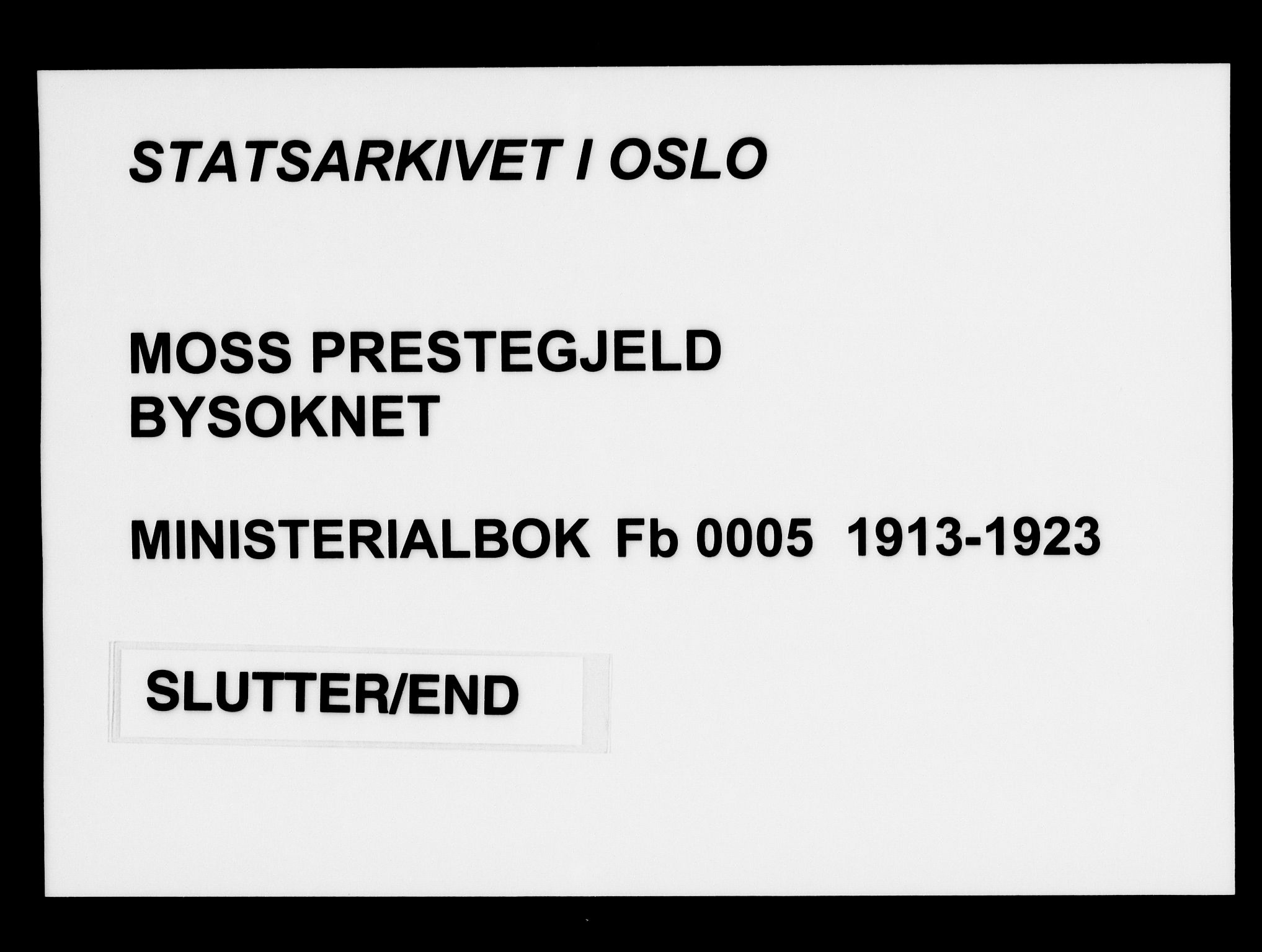 Moss prestekontor Kirkebøker, AV/SAO-A-2003/F/Fb/L0005: Parish register (official) no. II 5, 1913-1923