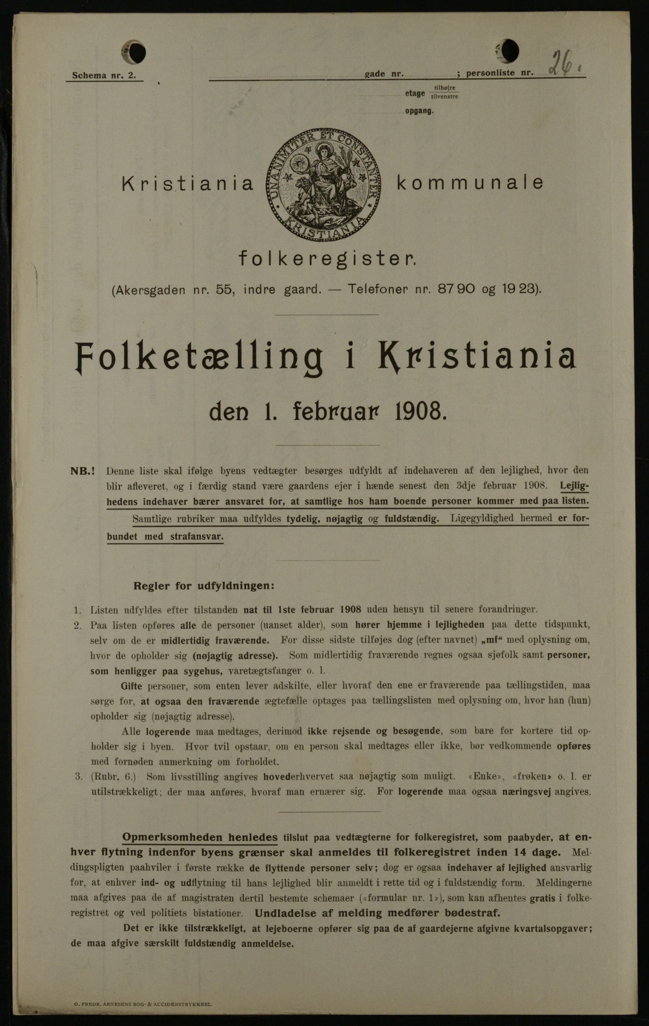 OBA, Municipal Census 1908 for Kristiania, 1908, p. 1951