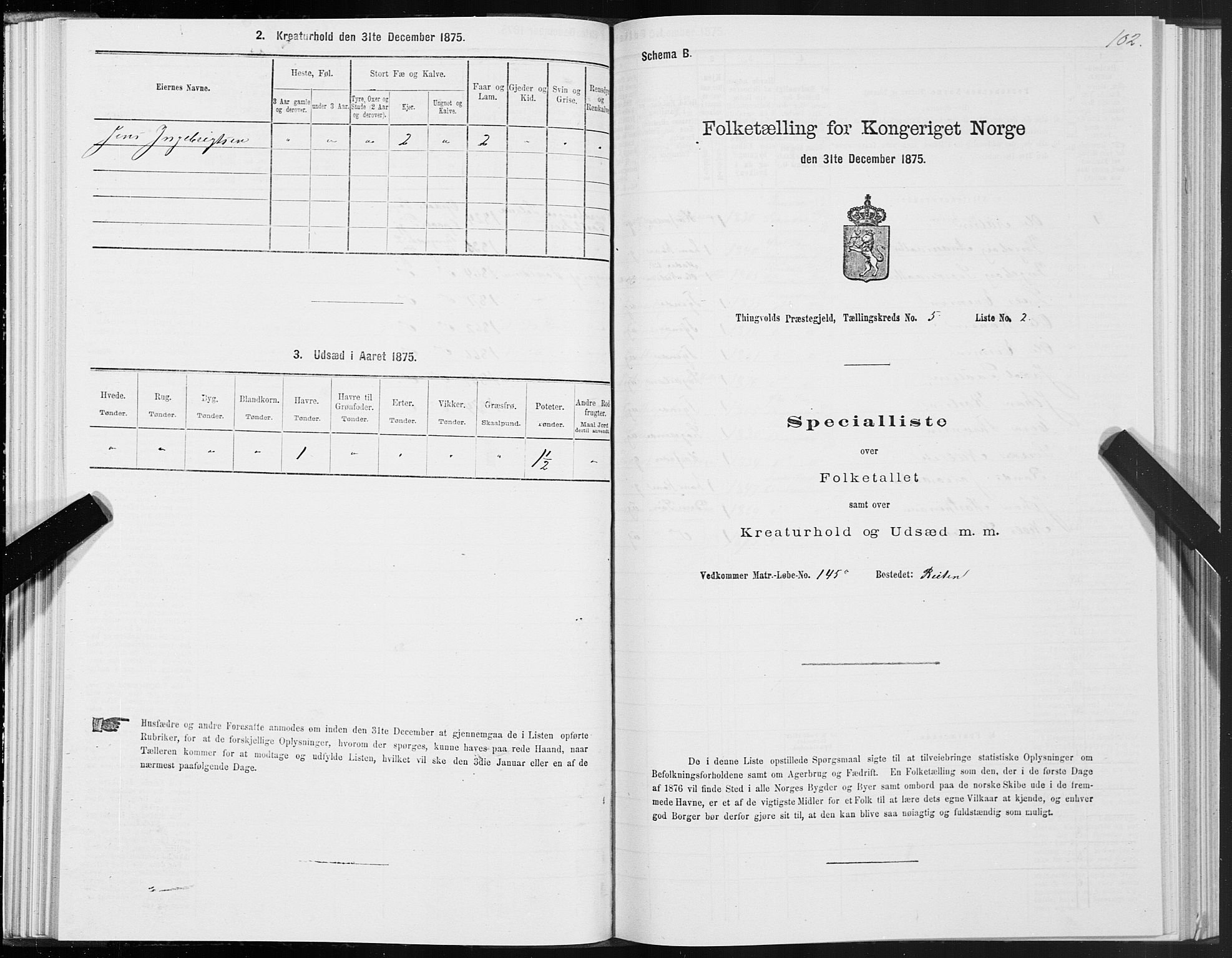 SAT, 1875 census for 1560P Tingvoll, 1875, p. 2102