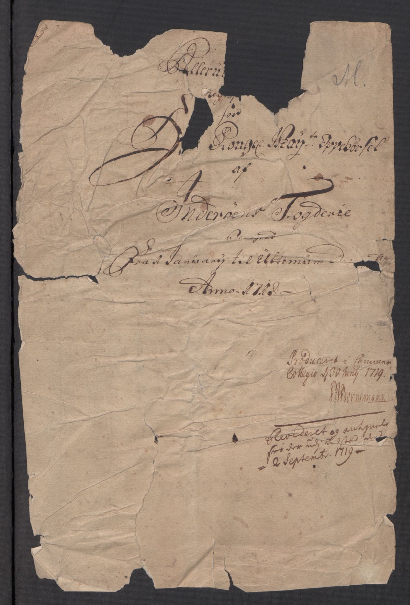 Rentekammeret inntil 1814, Reviderte regnskaper, Fogderegnskap, AV/RA-EA-4092/R63/L4326: Fogderegnskap Inderøy, 1718, p. 3