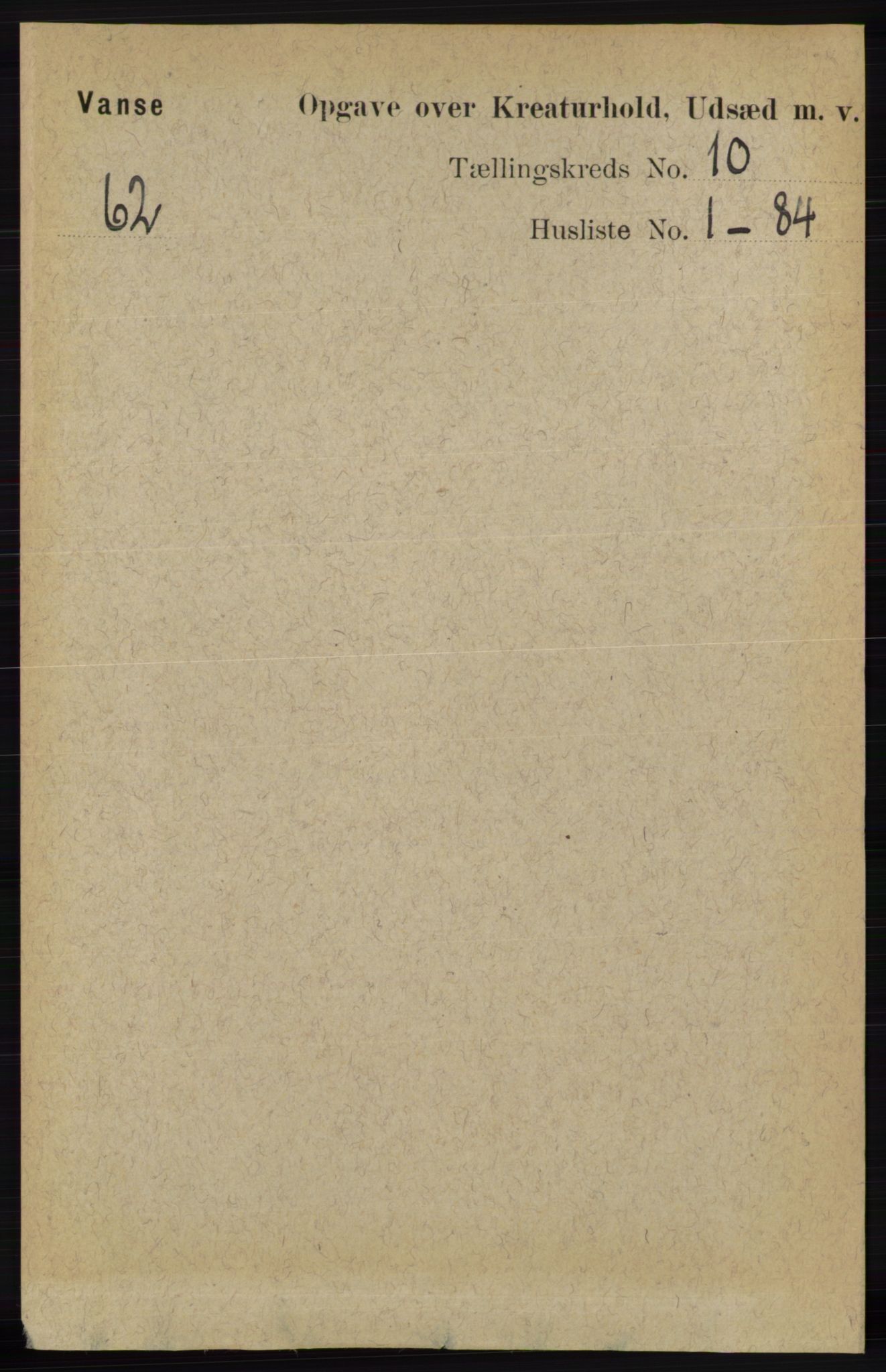 RA, 1891 census for 1041 Vanse, 1891, p. 9695