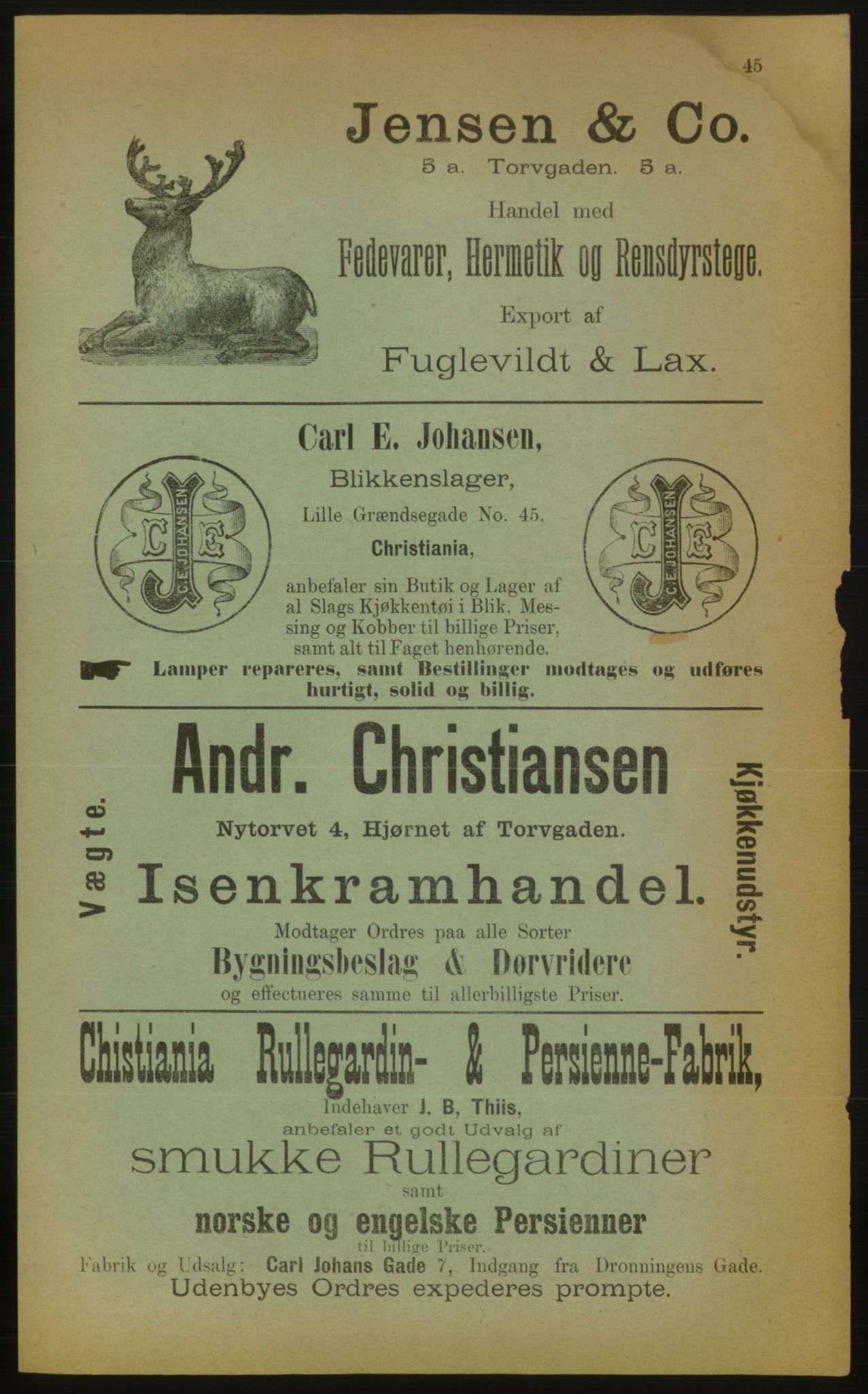 Kristiania/Oslo adressebok, PUBL/-, 1883, p. 45