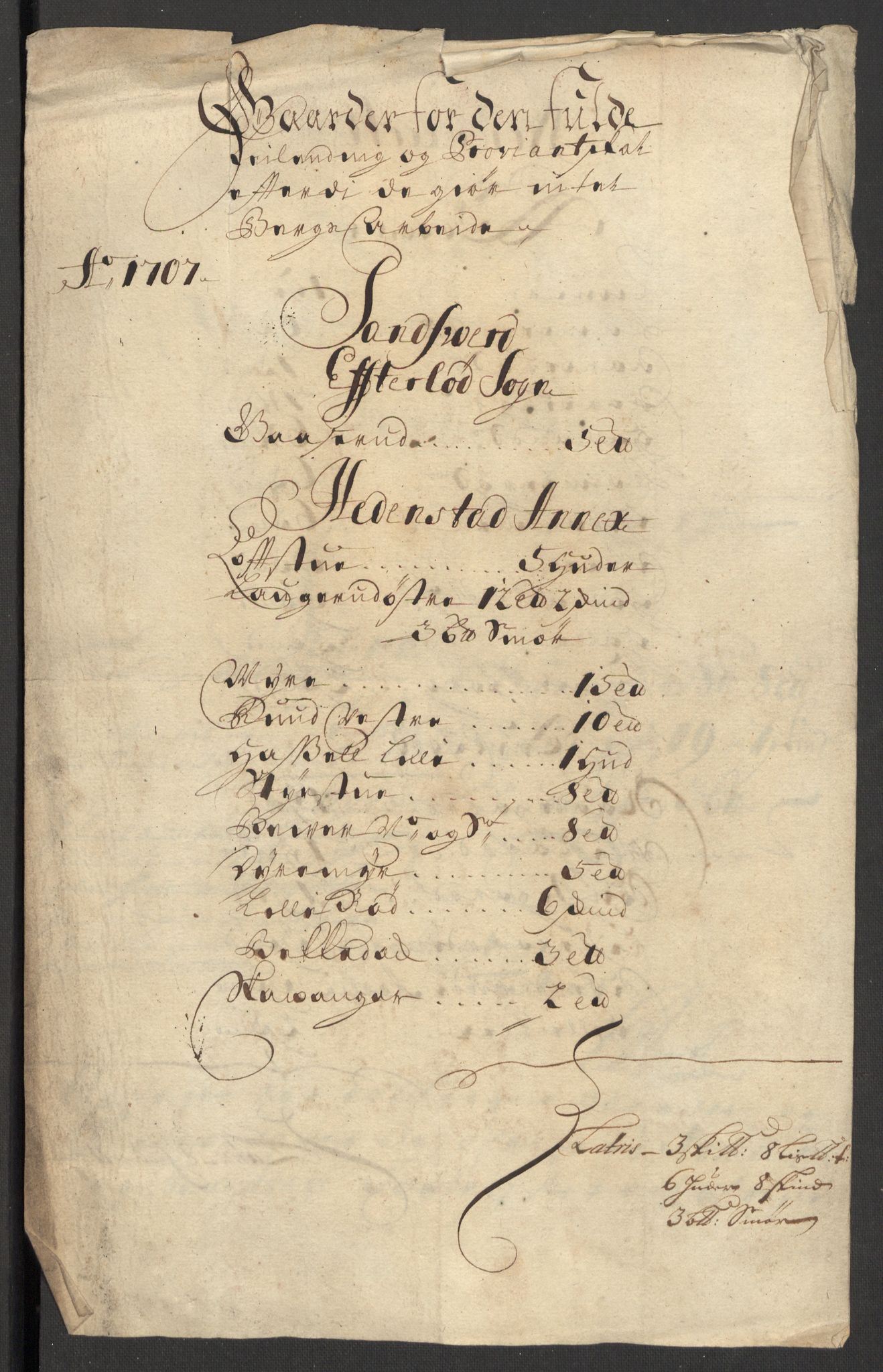 Rentekammeret inntil 1814, Reviderte regnskaper, Fogderegnskap, RA/EA-4092/R24/L1584: Fogderegnskap Numedal og Sandsvær, 1707-1708, p. 158