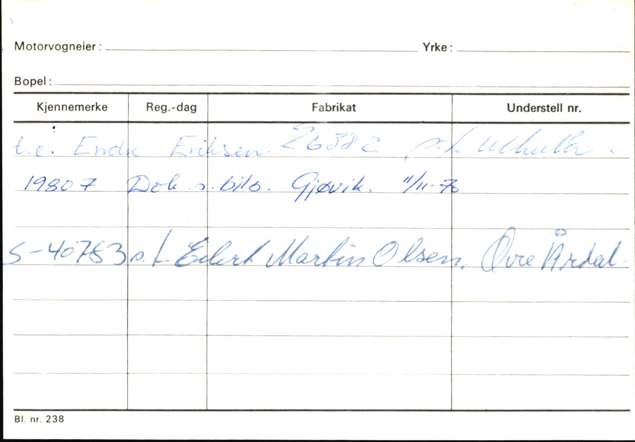 Statens vegvesen, Sogn og Fjordane vegkontor, AV/SAB-A-5301/4/F/L0145: Registerkort Vågsøy S-Å. Årdal I-P, 1945-1975, p. 901