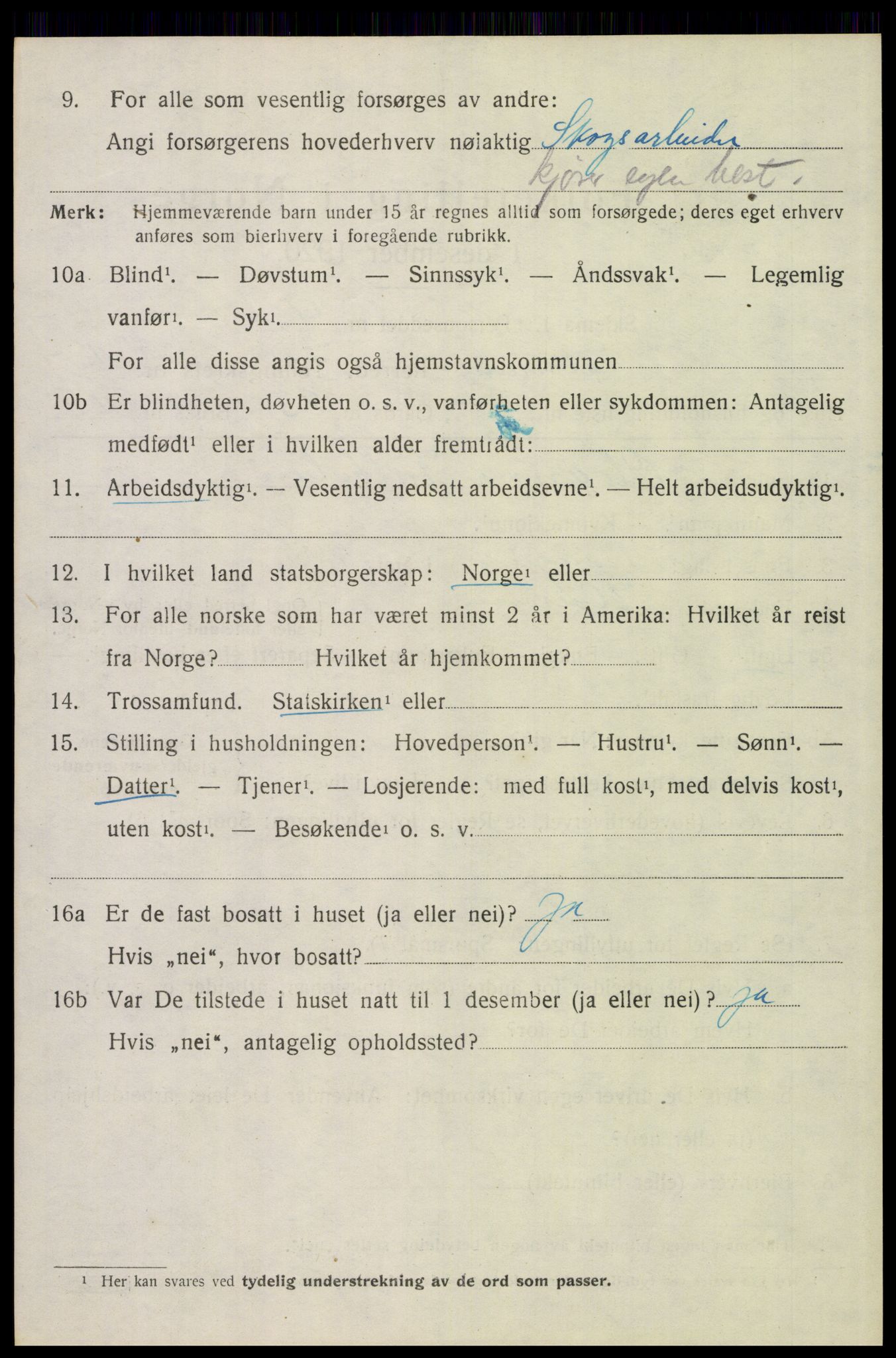 SAH, 1920 census for Elverum, 1920, p. 21195