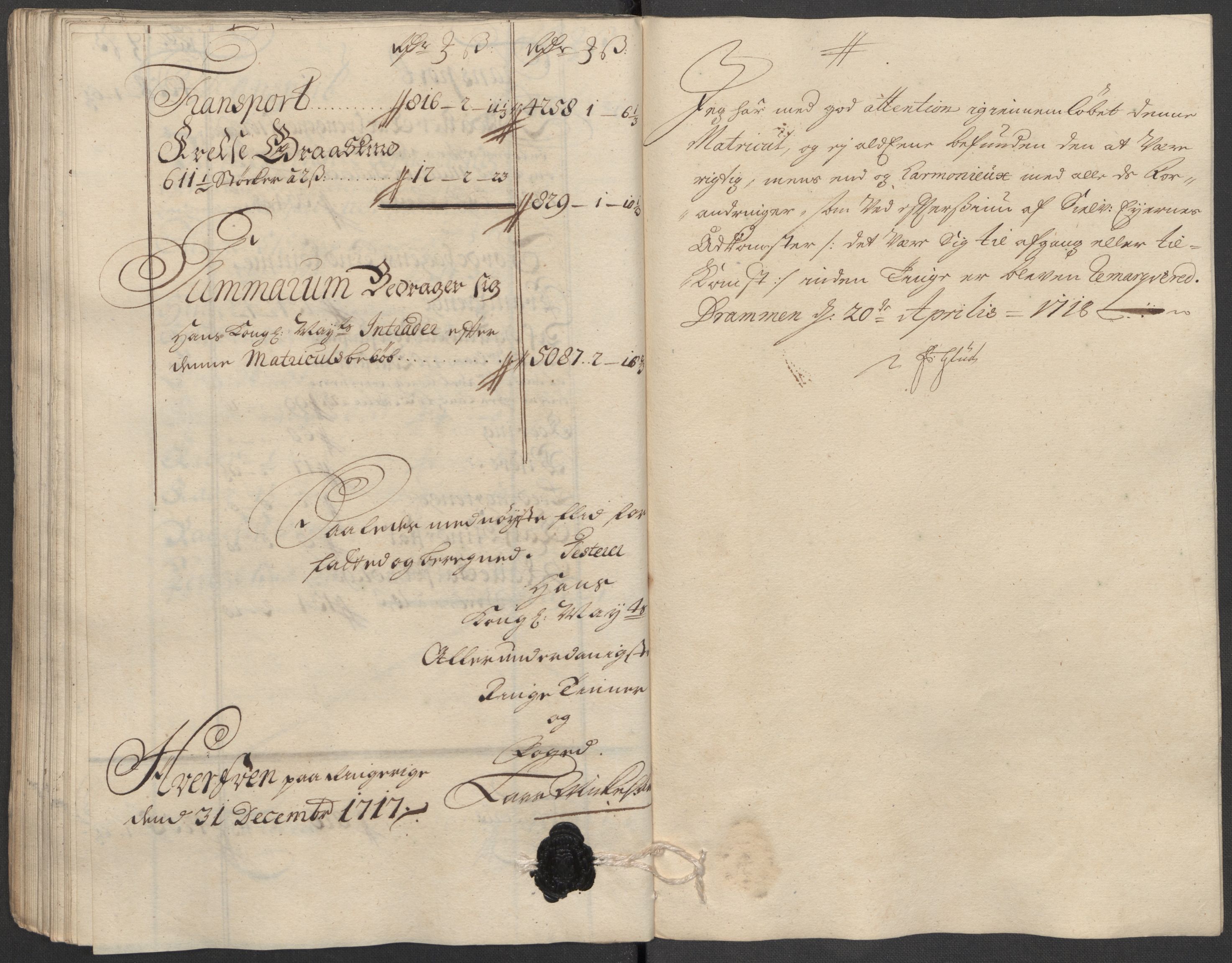 Rentekammeret inntil 1814, Reviderte regnskaper, Fogderegnskap, AV/RA-EA-4092/R23/L1475: Fogderegnskap Ringerike og Hallingdal, 1717, p. 109