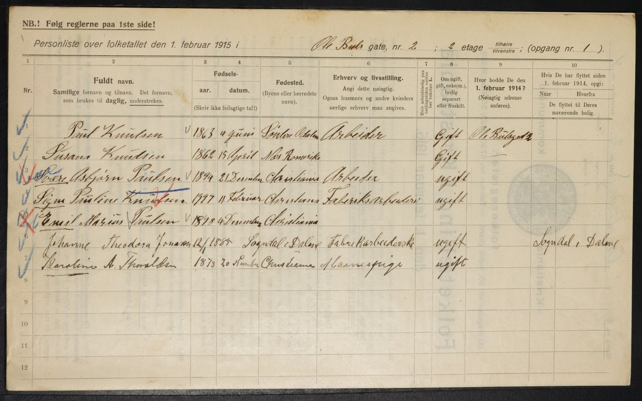 OBA, Municipal Census 1915 for Kristiania, 1915, p. 74832