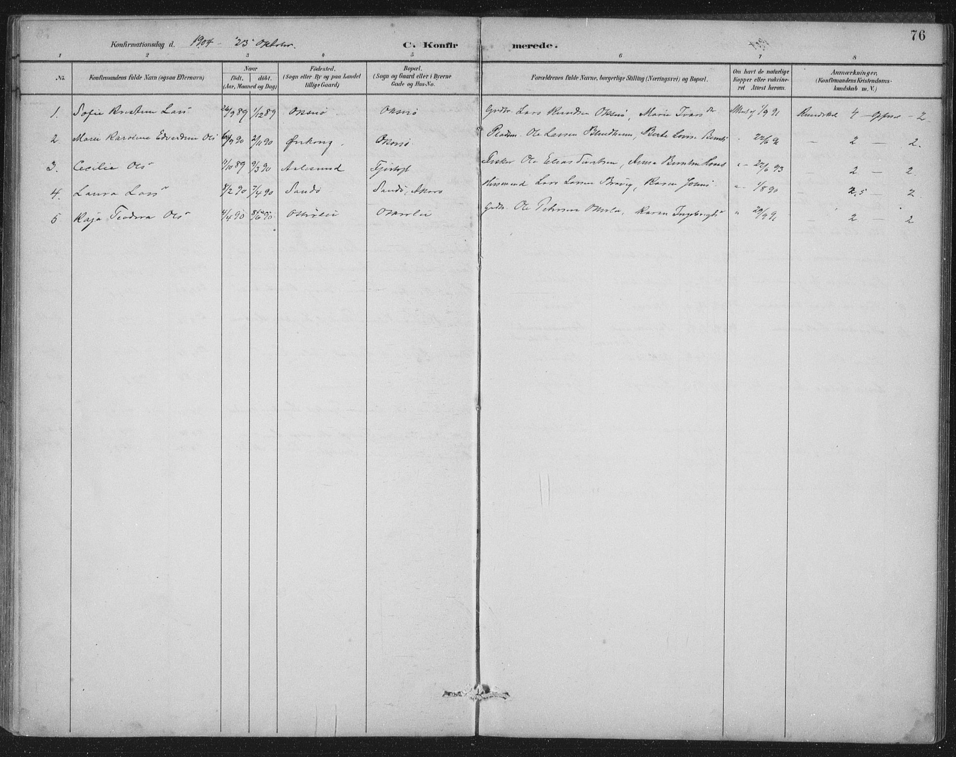 Ministerialprotokoller, klokkerbøker og fødselsregistre - Møre og Romsdal, SAT/A-1454/538/L0522: Parish register (official) no. 538A01, 1884-1913, p. 76