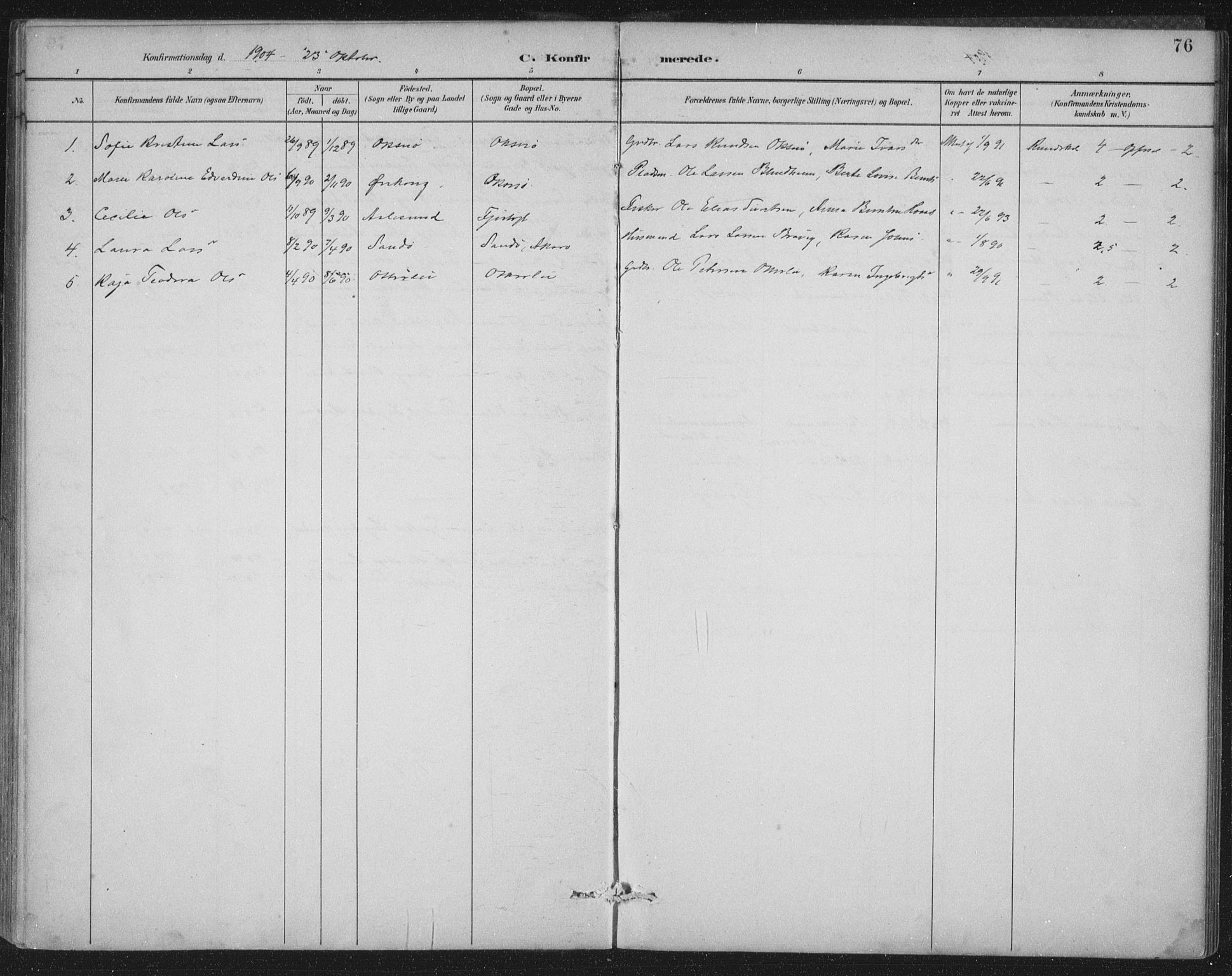 Ministerialprotokoller, klokkerbøker og fødselsregistre - Møre og Romsdal, AV/SAT-A-1454/538/L0522: Parish register (official) no. 538A01, 1884-1913, p. 76