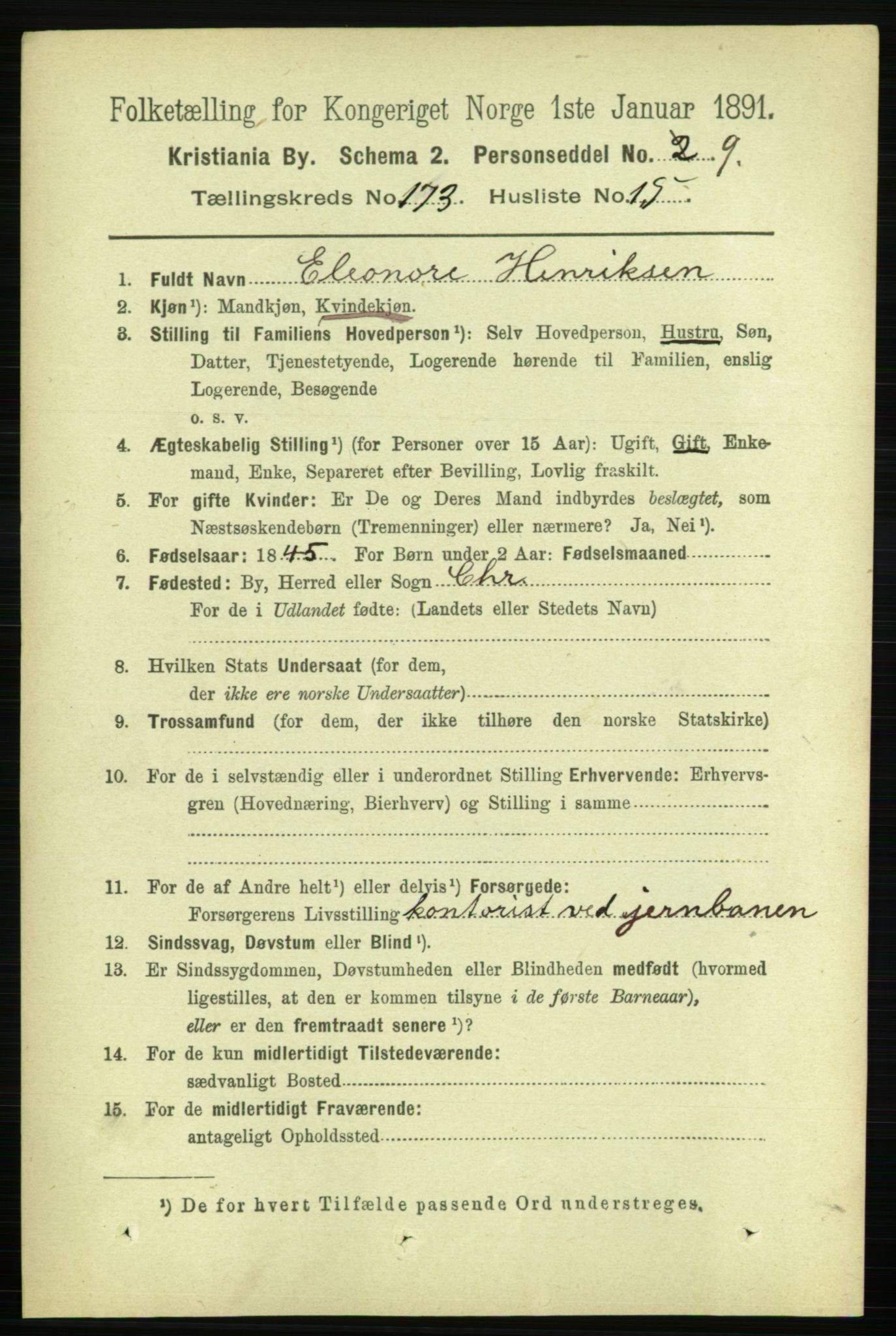 RA, 1891 census for 0301 Kristiania, 1891, p. 103583