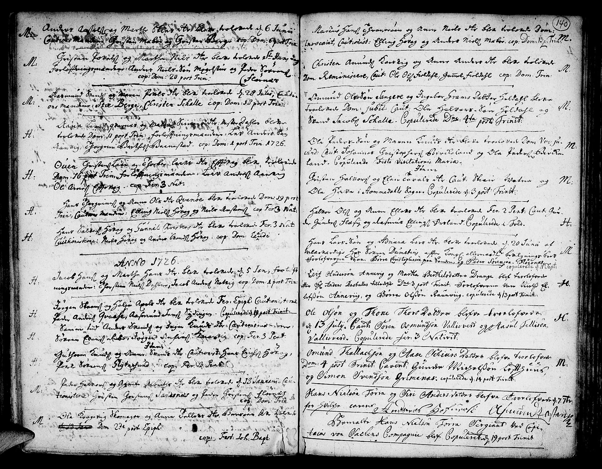 Vestre Moland sokneprestkontor, SAK/1111-0046/F/Fa/Fab/L0001: Parish register (official) no. A 1, 1687-1760, p. 140