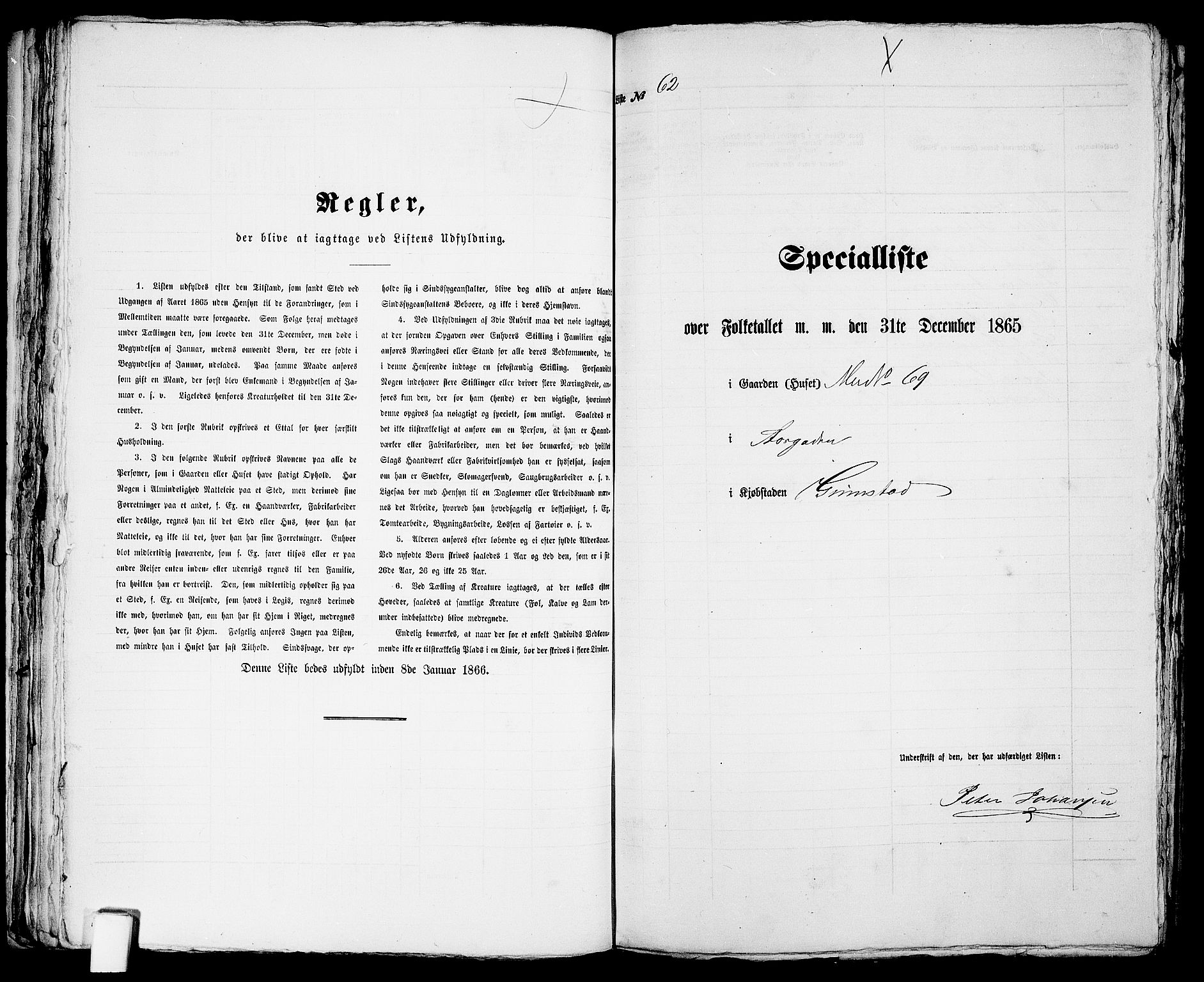 RA, 1865 census for Fjære/Grimstad, 1865, p. 130