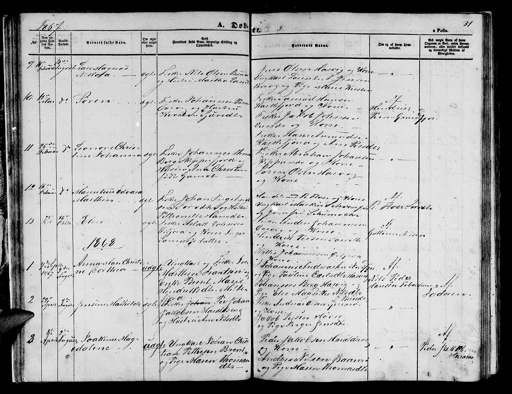 Loppa sokneprestkontor, SATØ/S-1339/H/Hb/L0003klokker: Parish register (copy) no. 3, 1853-1880, p. 31