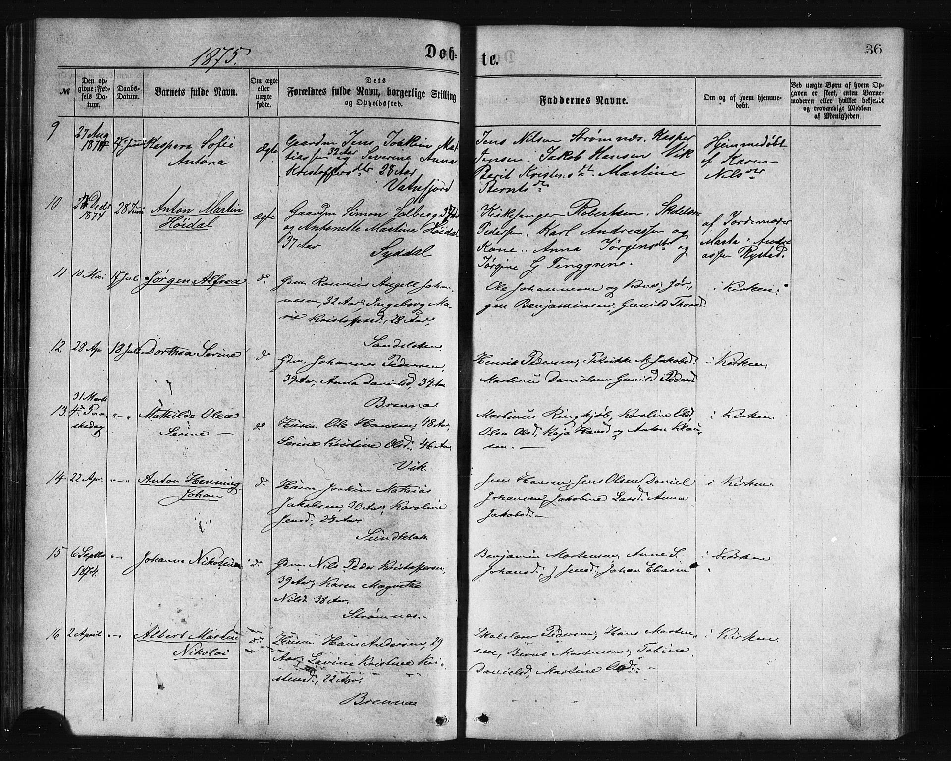 Ministerialprotokoller, klokkerbøker og fødselsregistre - Nordland, SAT/A-1459/876/L1096: Parish register (official) no. 876A02, 1870-1886, p. 36