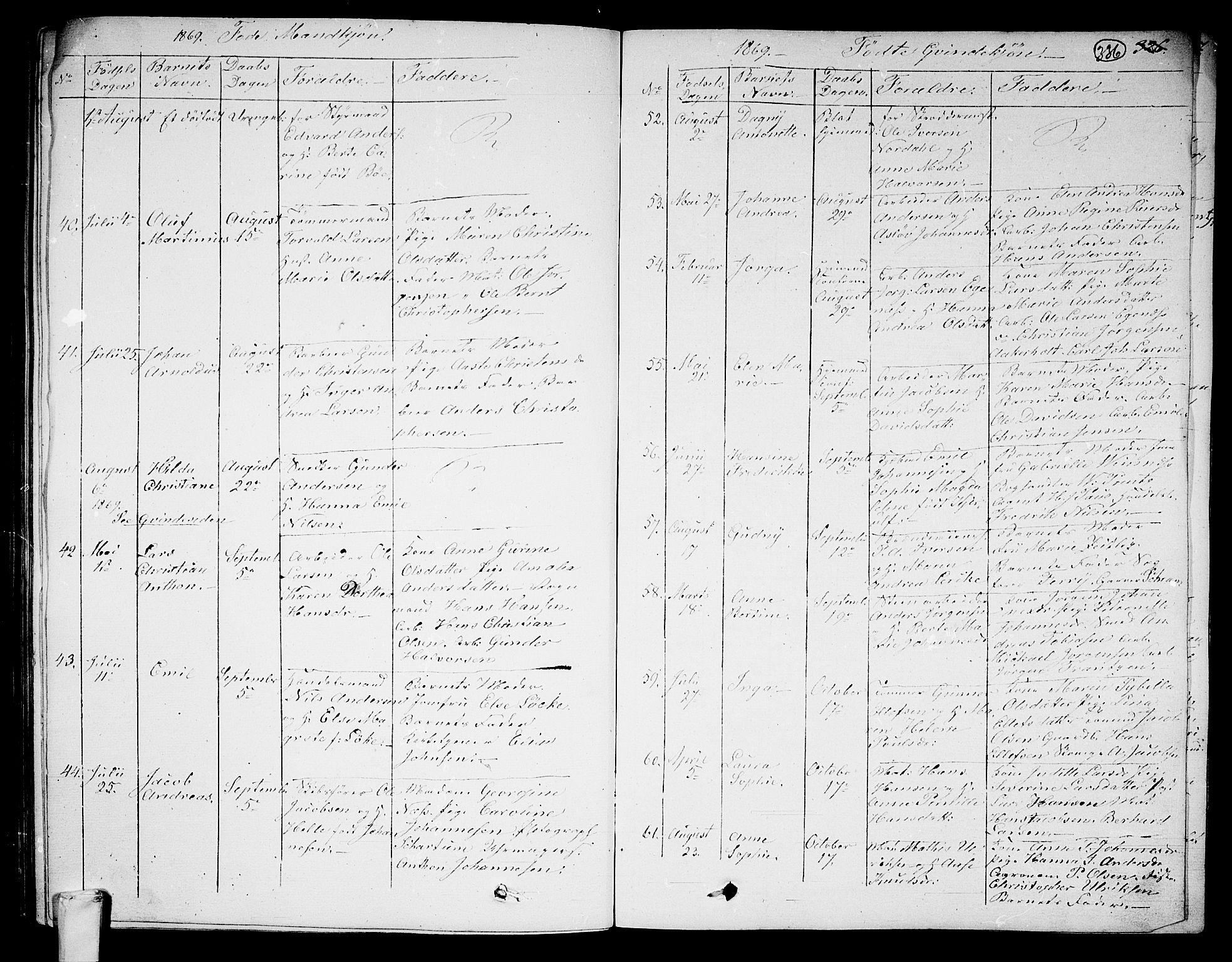 Larvik kirkebøker, SAKO/A-352/G/Ga/L0003a: Parish register (copy) no. I 3A, 1830-1870, p. 336
