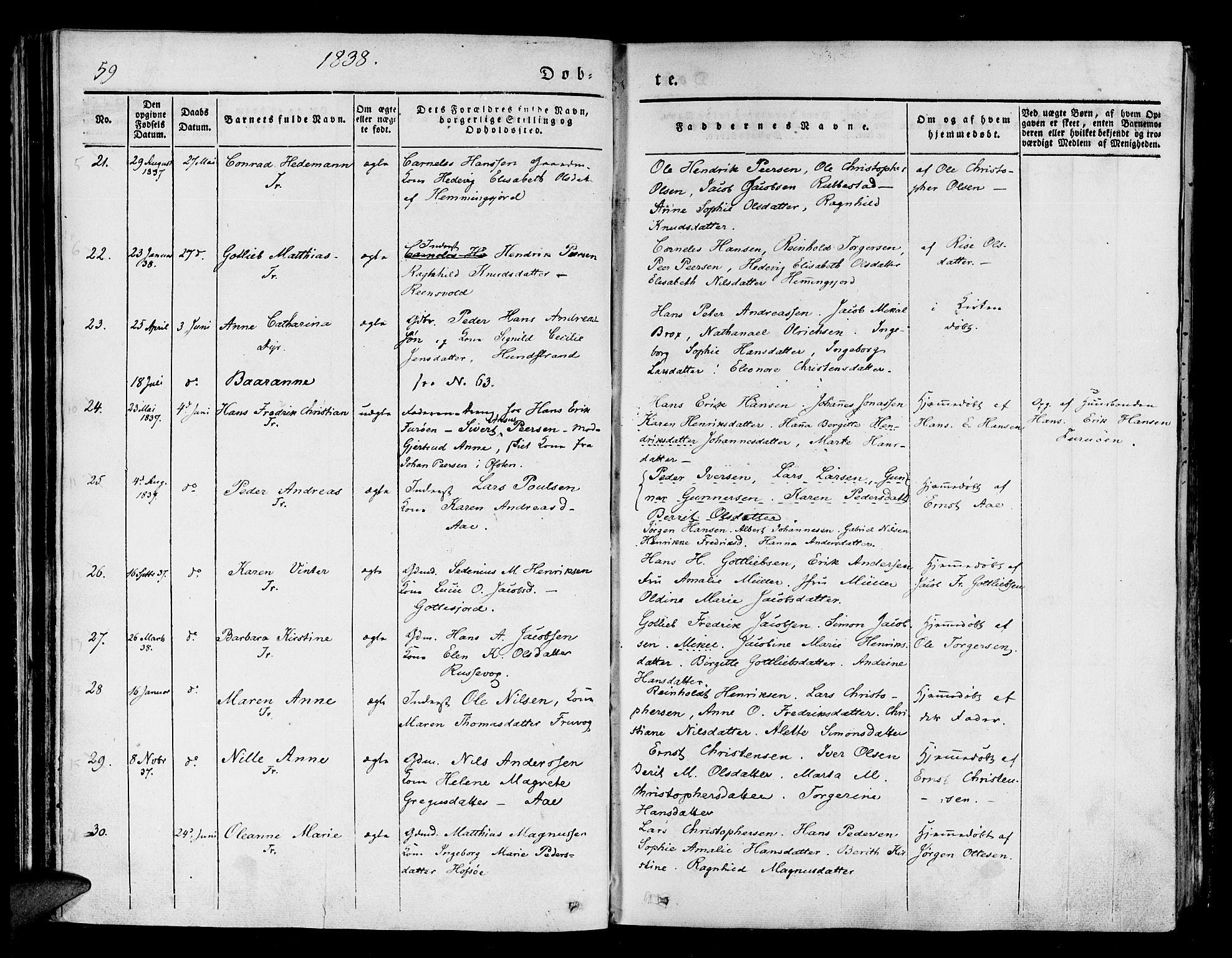 Tranøy sokneprestkontor, AV/SATØ-S-1313/I/Ia/Iaa/L0005kirke: Parish register (official) no. 5, 1829-1844, p. 59