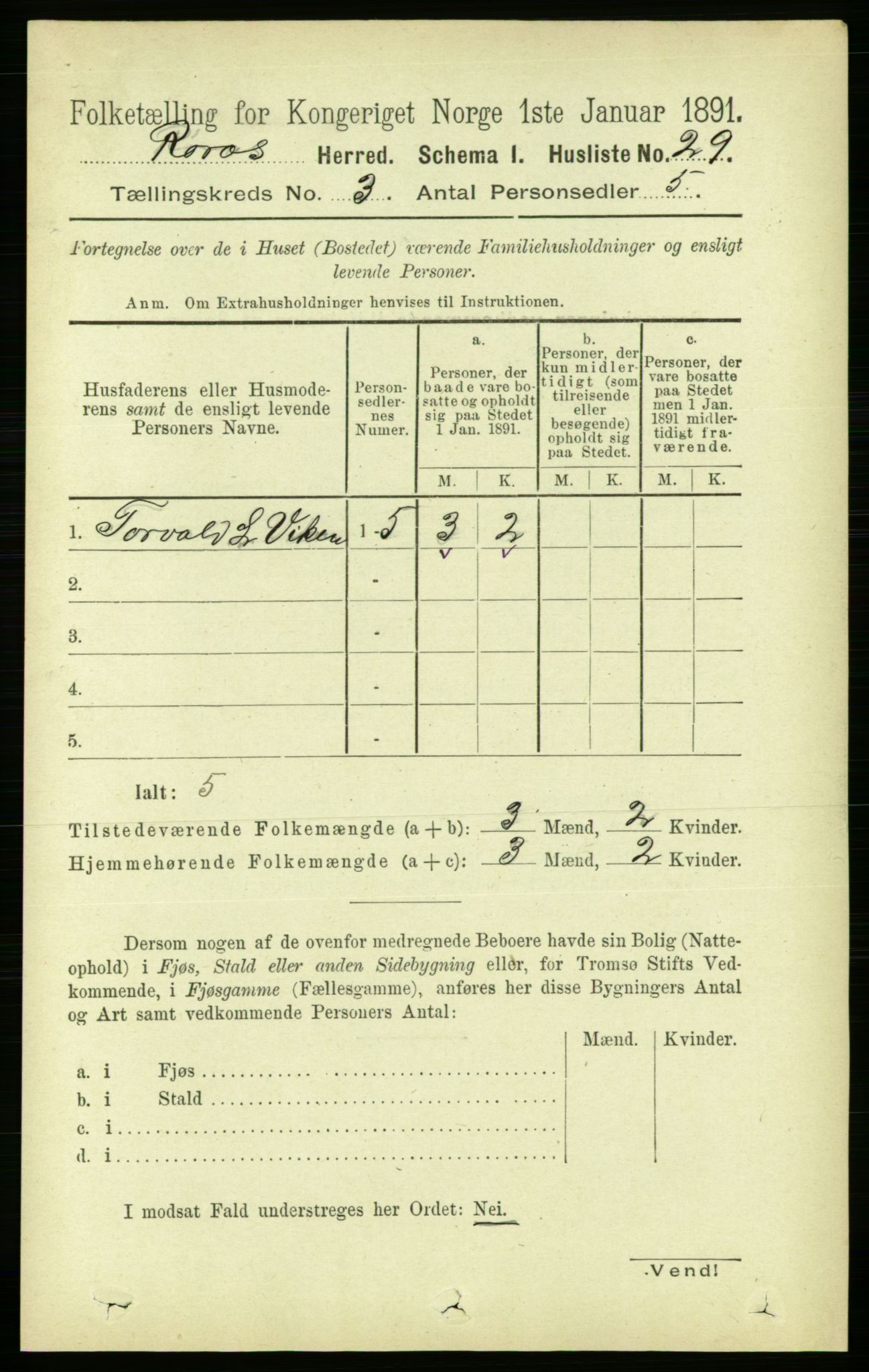 RA, 1891 census for 1640 Røros, 1891, p. 517