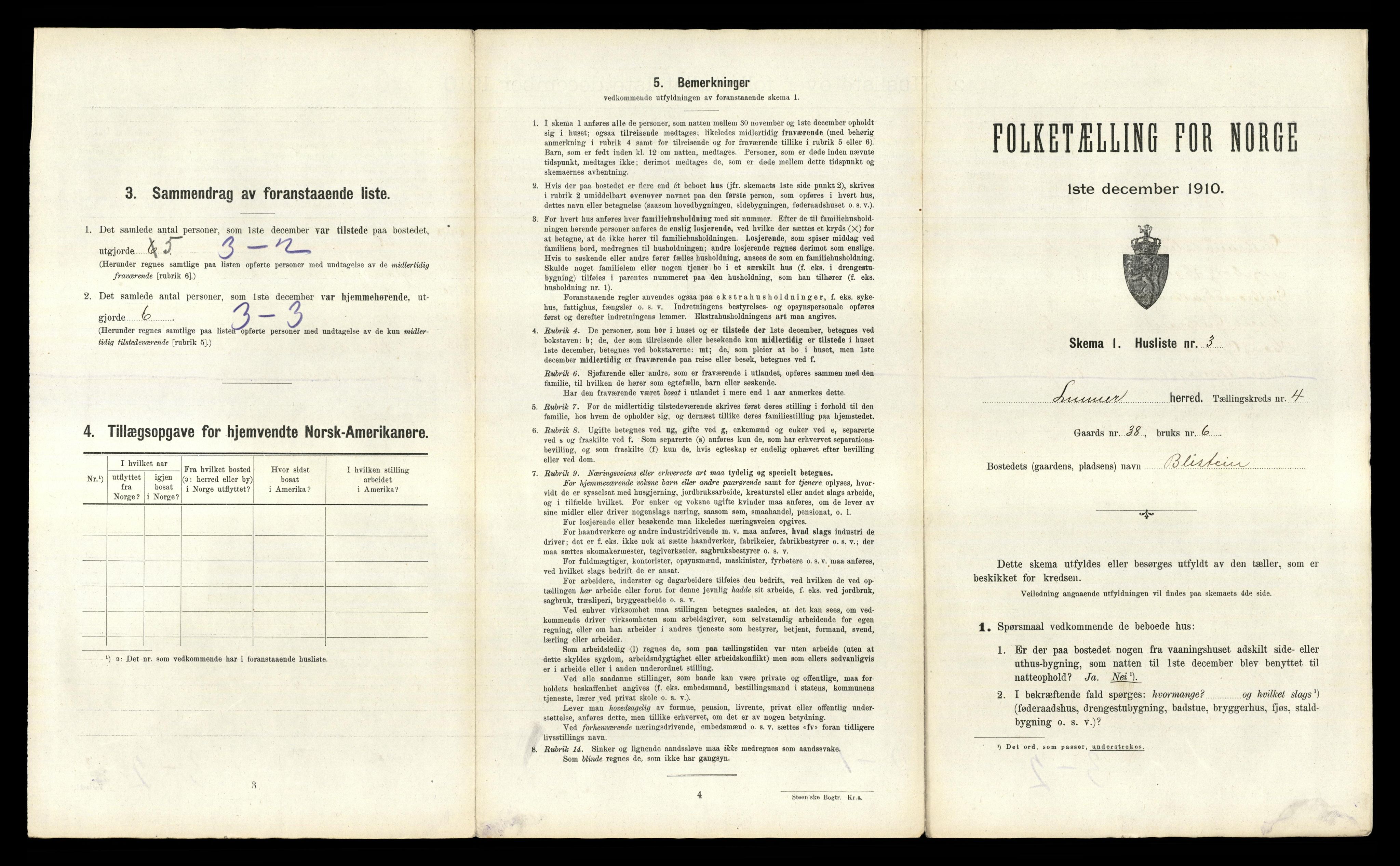 RA, 1910 census for Lunner, 1910, p. 656