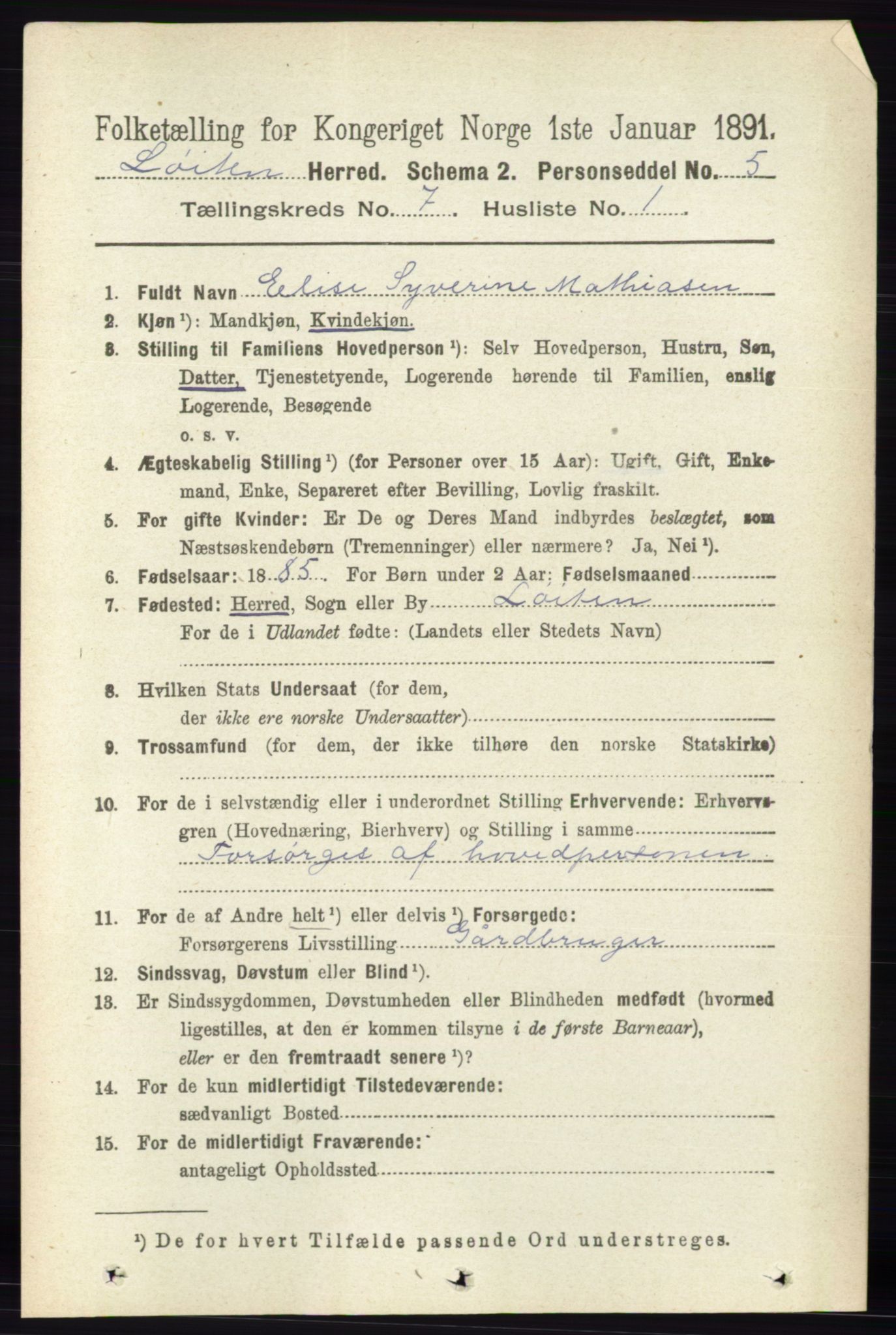 RA, 1891 census for 0415 Løten, 1891, p. 4412