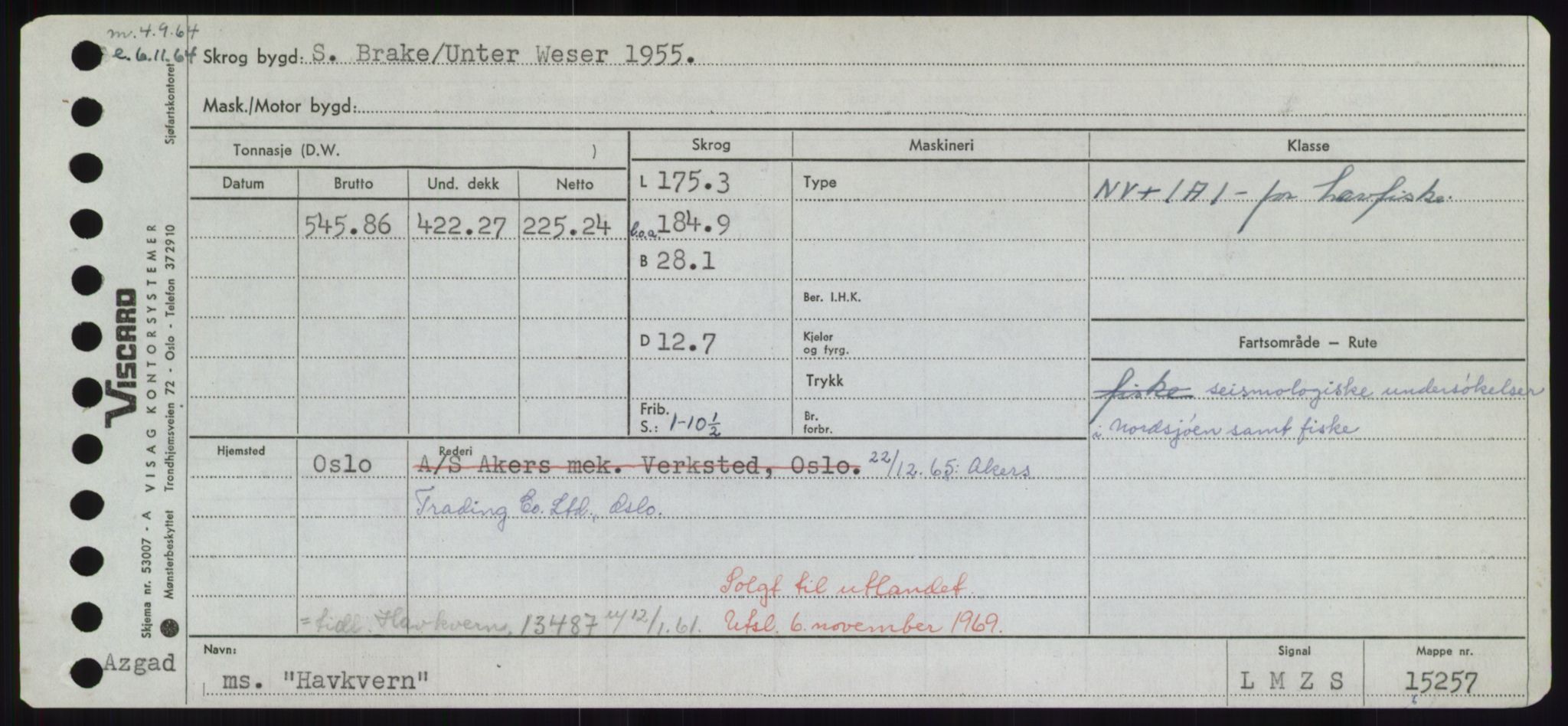 Sjøfartsdirektoratet med forløpere, Skipsmålingen, RA/S-1627/H/Hd/L0014: Fartøy, H-Havl, p. 603