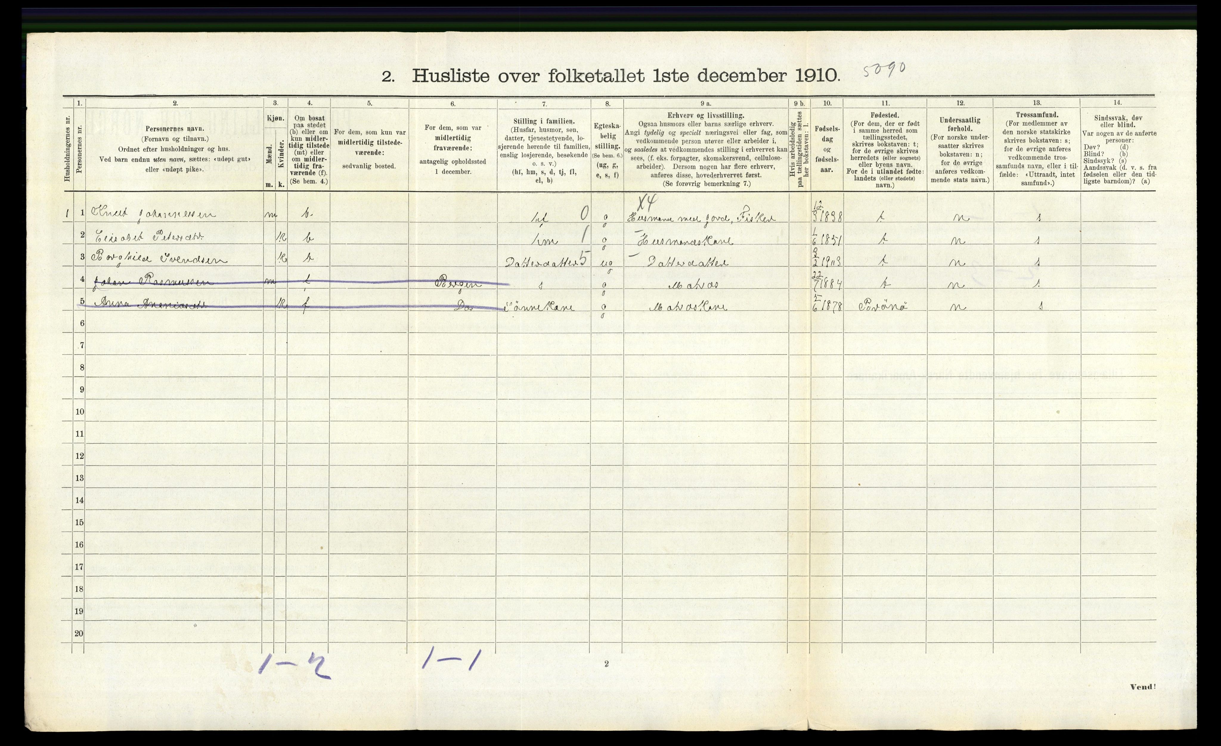 RA, 1910 census for Manger, 1910, p. 1222