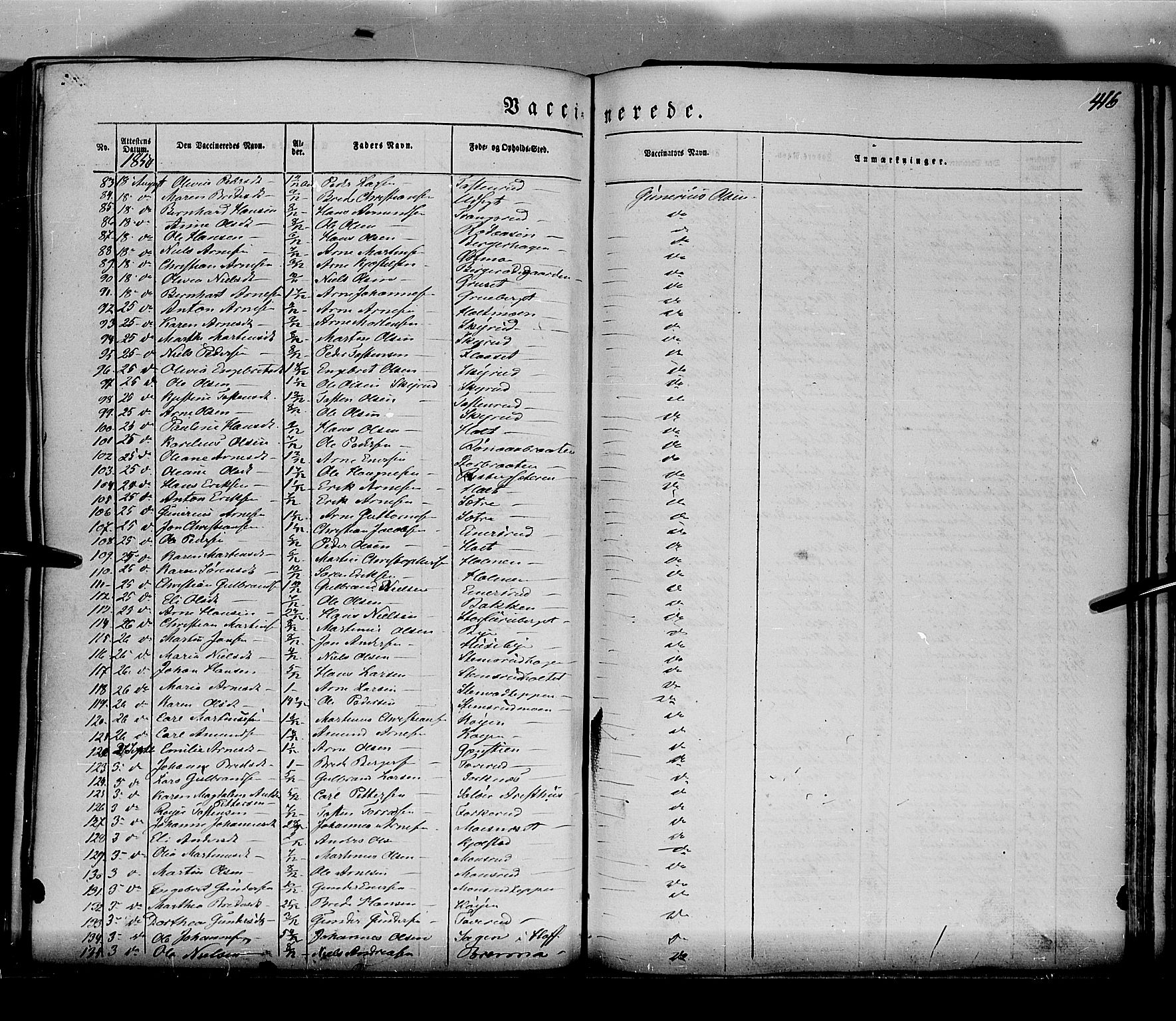 Grue prestekontor, SAH/PREST-036/H/Ha/Haa/L0008: Parish register (official) no. 8, 1847-1858, p. 416