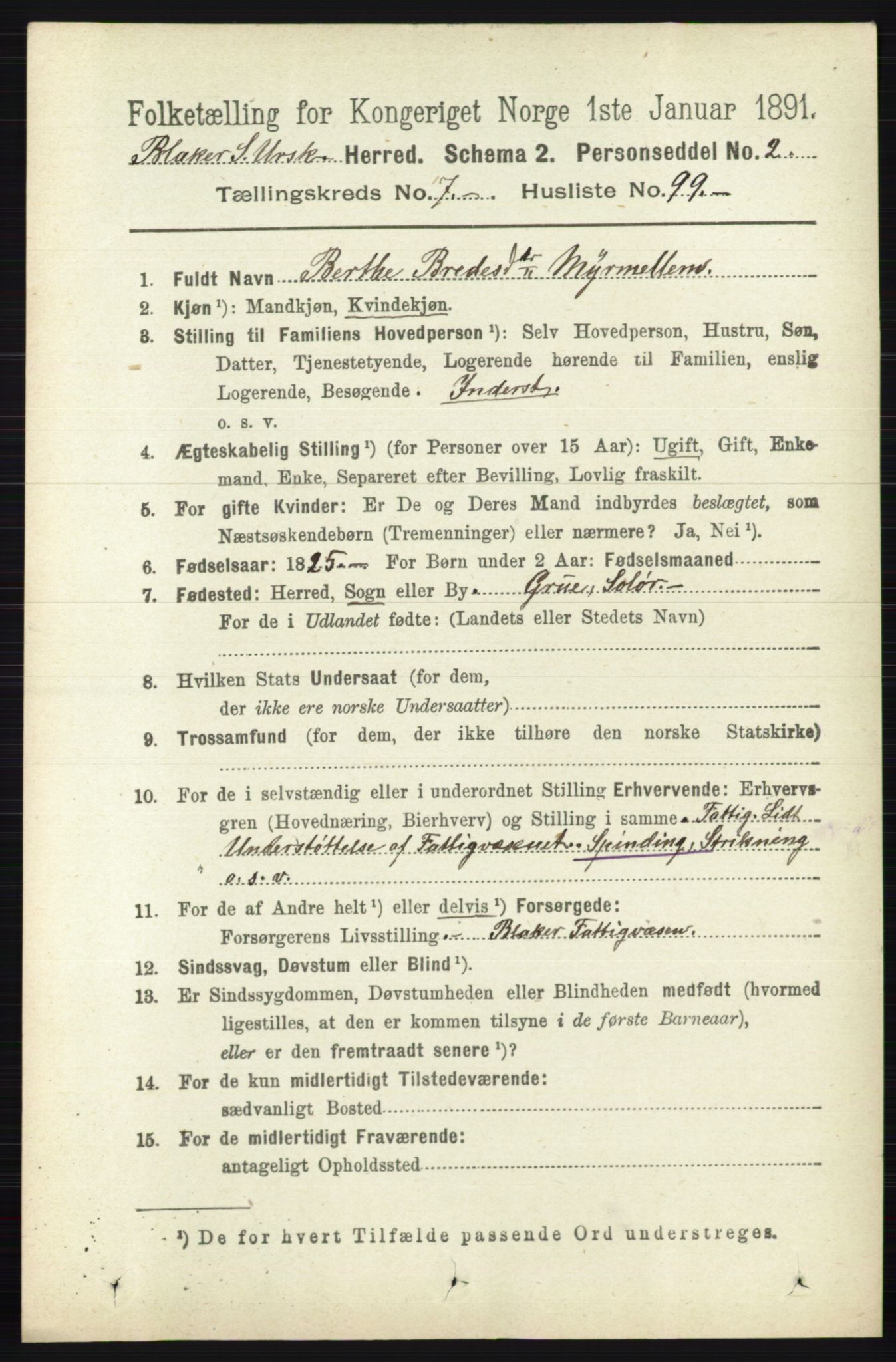 RA, 1891 census for 0224 Aurskog, 1891, p. 3784