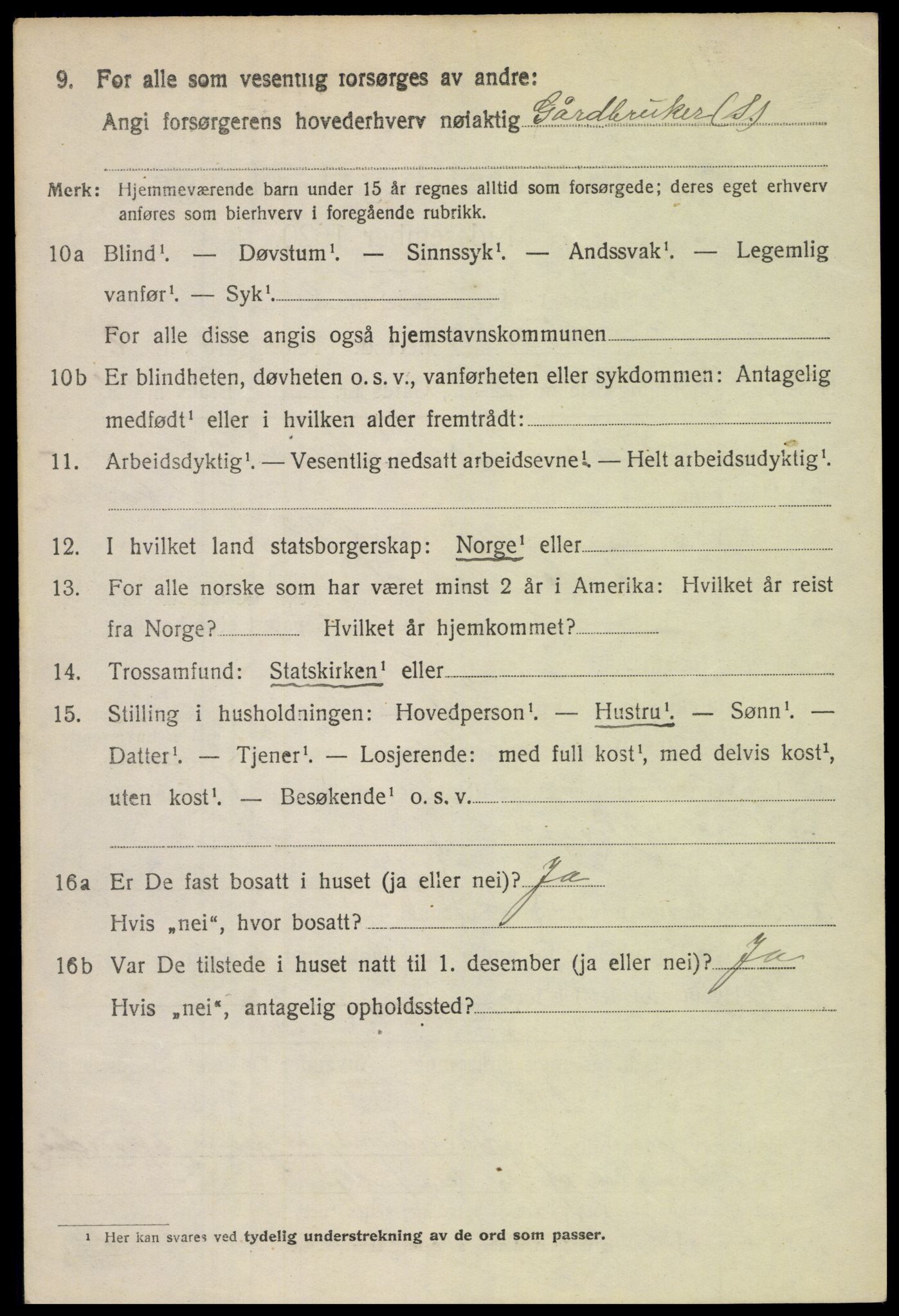 SAH, 1920 census for Vardal, 1920, p. 2444