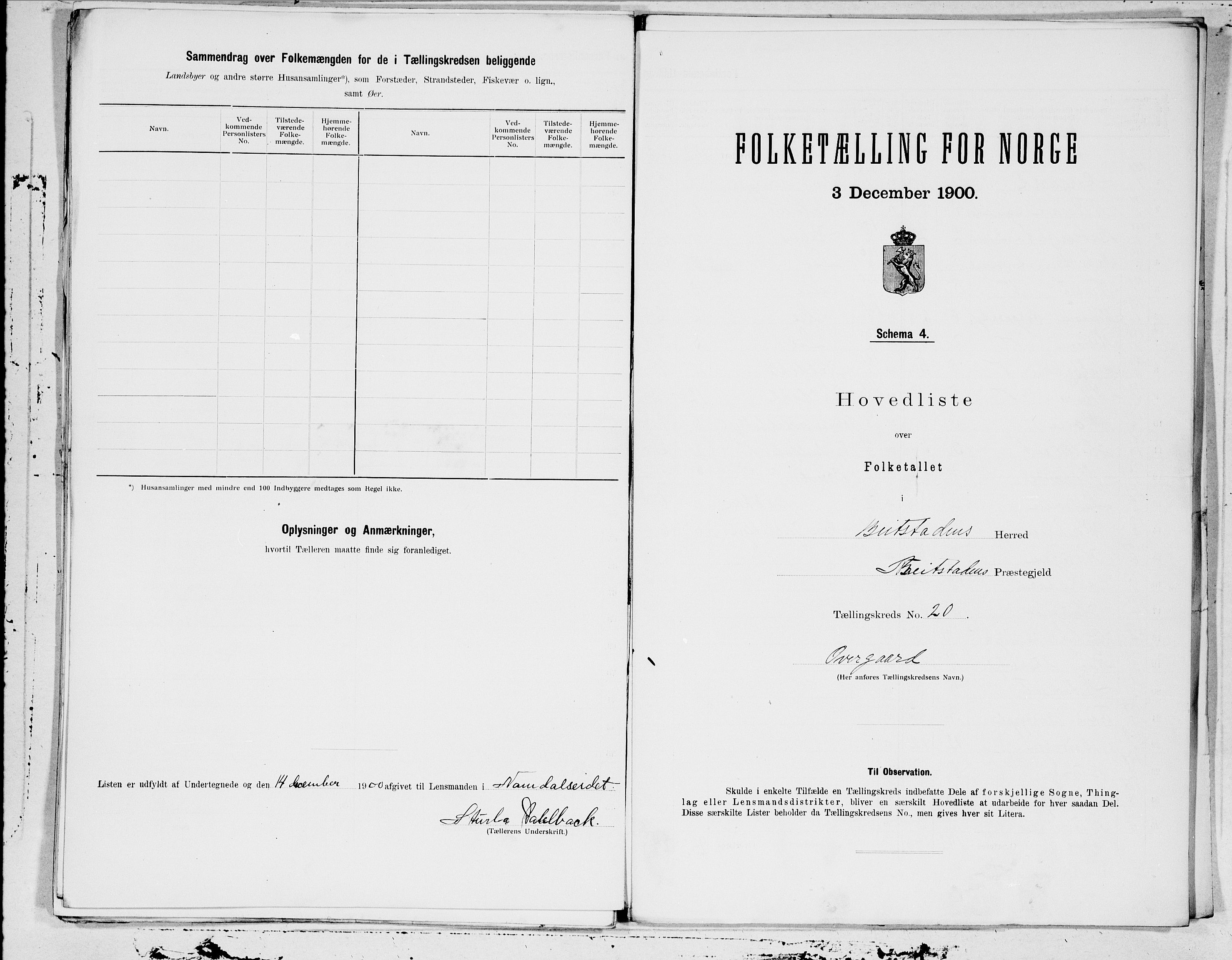 SAT, 1900 census for Beitstad, 1900, p. 40