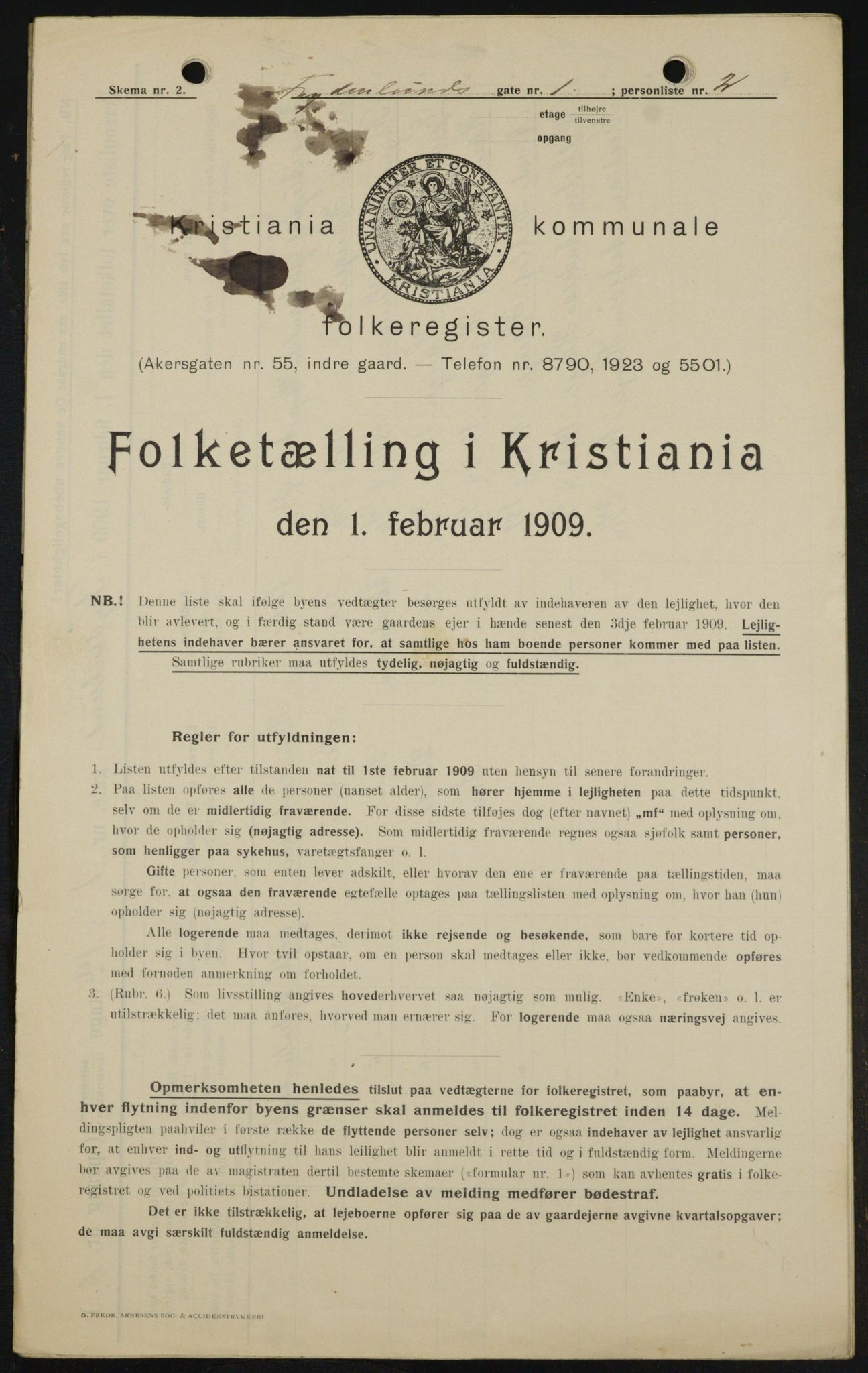 OBA, Municipal Census 1909 for Kristiania, 1909, p. 25440