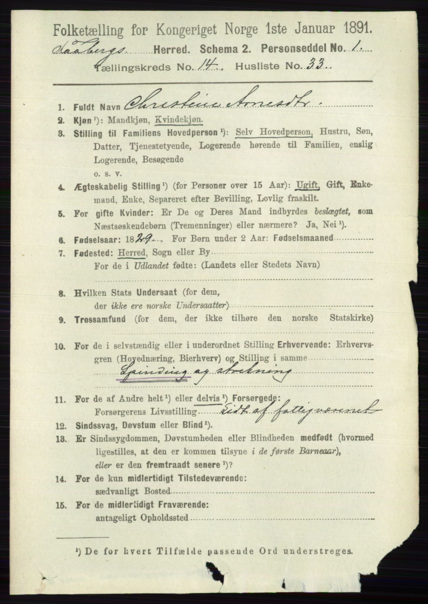 RA, 1891 census for 0524 Fåberg, 1891, p. 5829