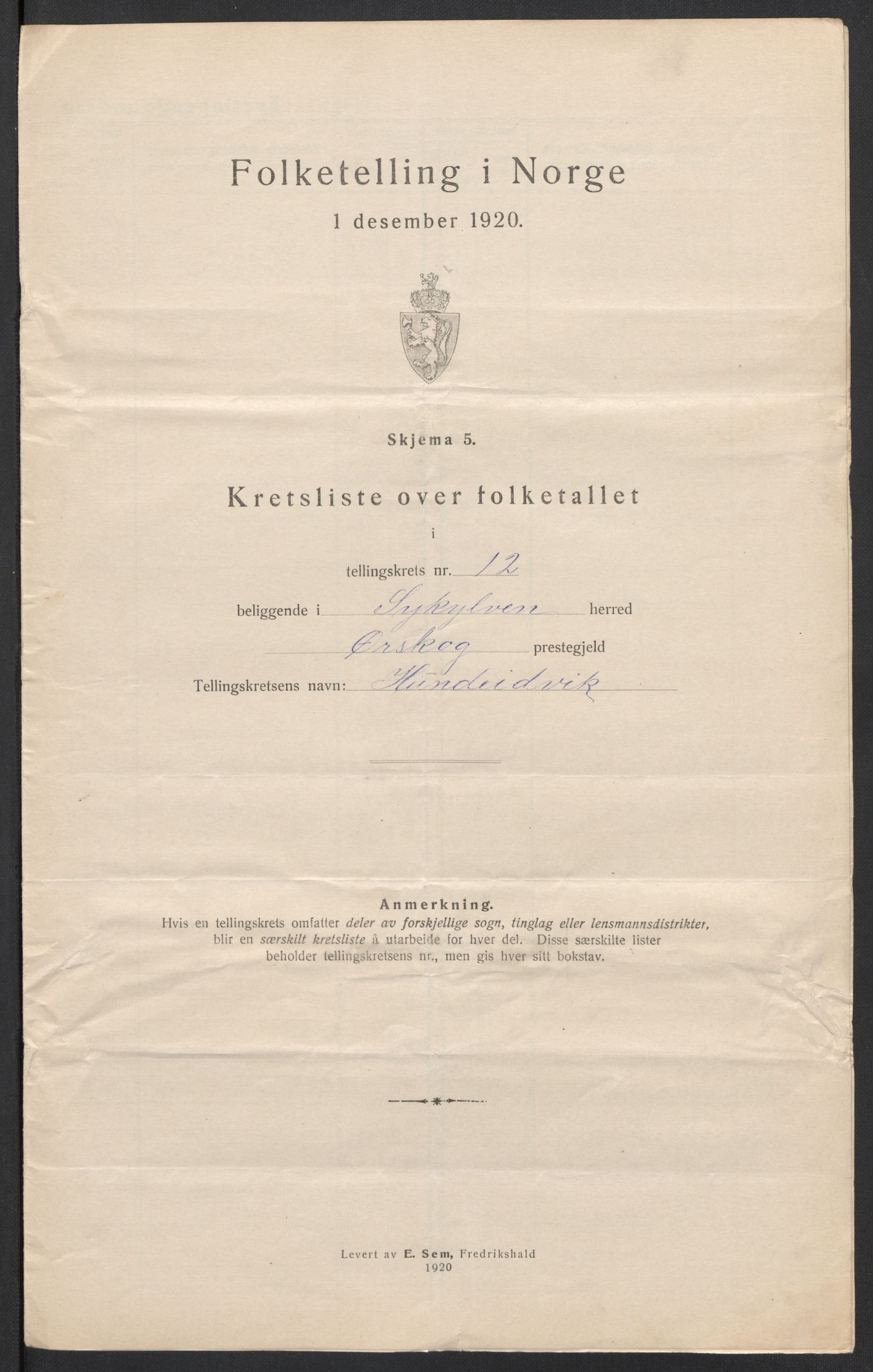 SAT, 1920 census for Sykkylven, 1920, p. 40