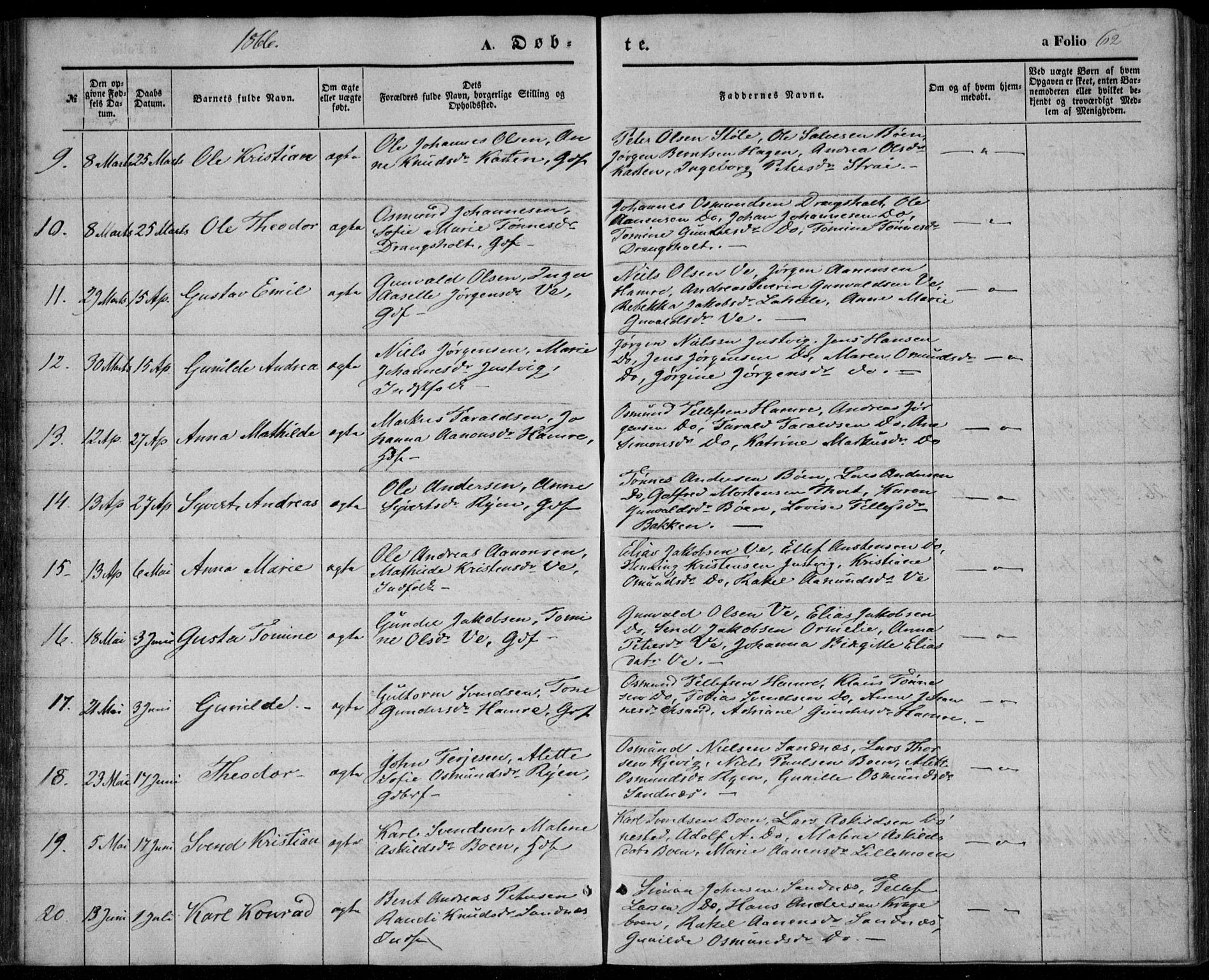 Tveit sokneprestkontor, AV/SAK-1111-0043/F/Fa/L0005: Parish register (official) no. A 5, 1853-1871, p. 62