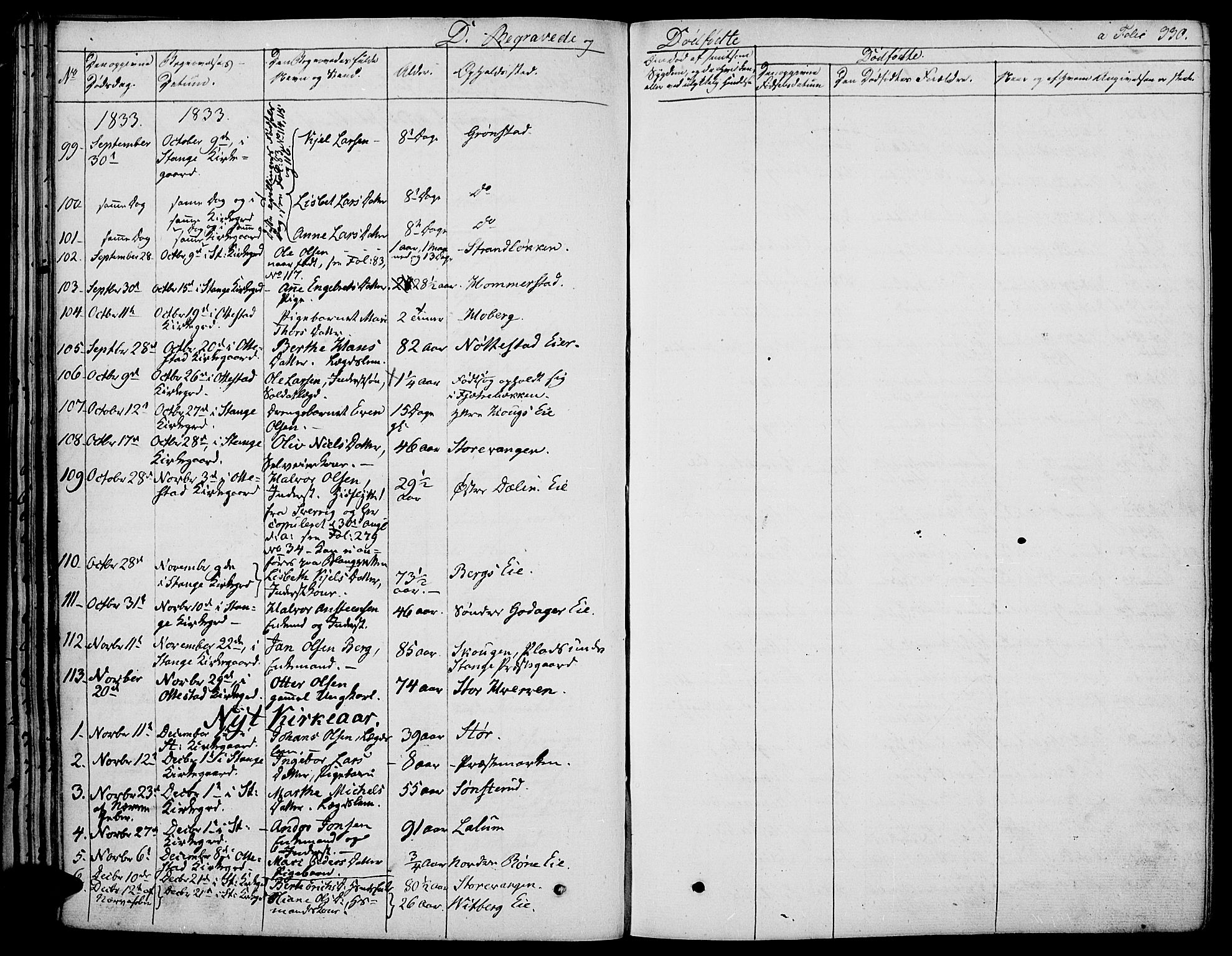 Stange prestekontor, SAH/PREST-002/K/L0009: Parish register (official) no. 9, 1826-1835, p. 330