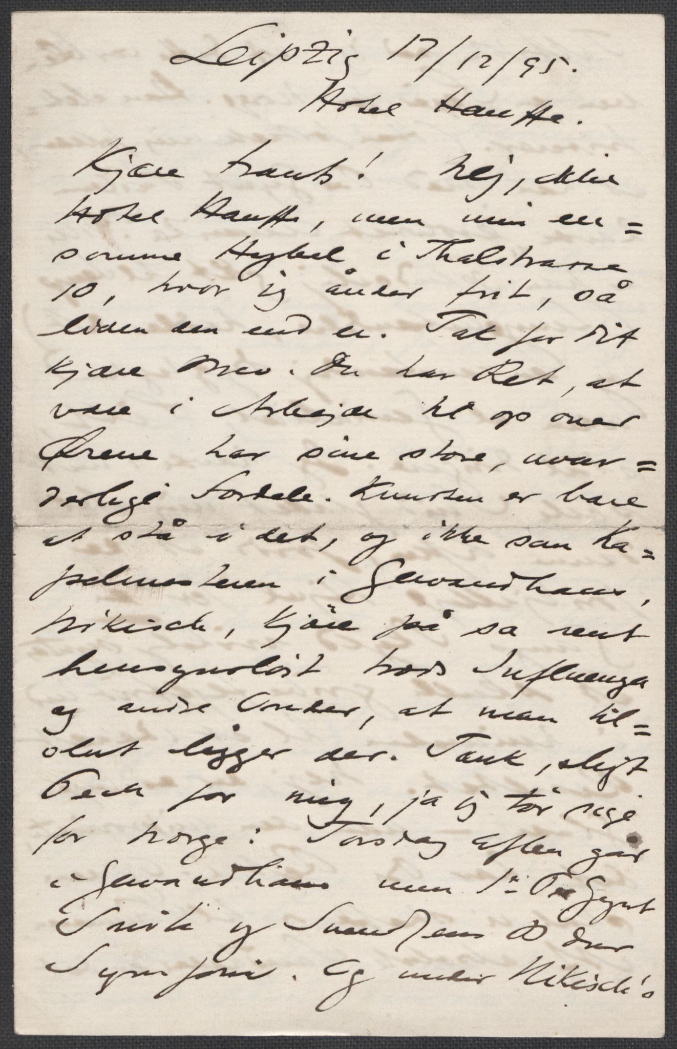 Beyer, Frants, AV/RA-PA-0132/F/L0001: Brev fra Edvard Grieg til Frantz Beyer og "En del optegnelser som kan tjene til kommentar til brevene" av Marie Beyer, 1872-1907, p. 457